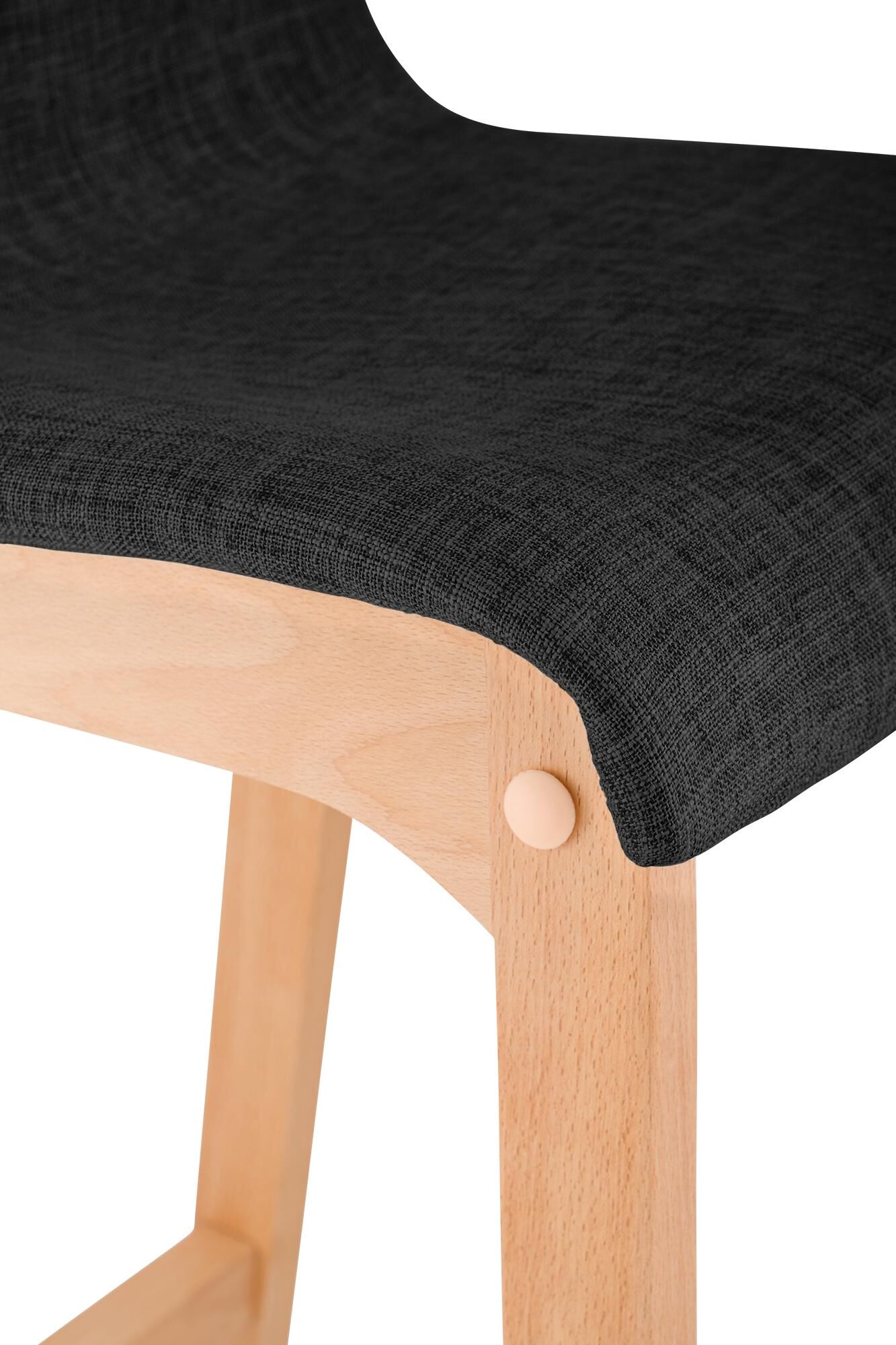 2er Set Barhocker Hoover Stoff Natura, dunkelgrau