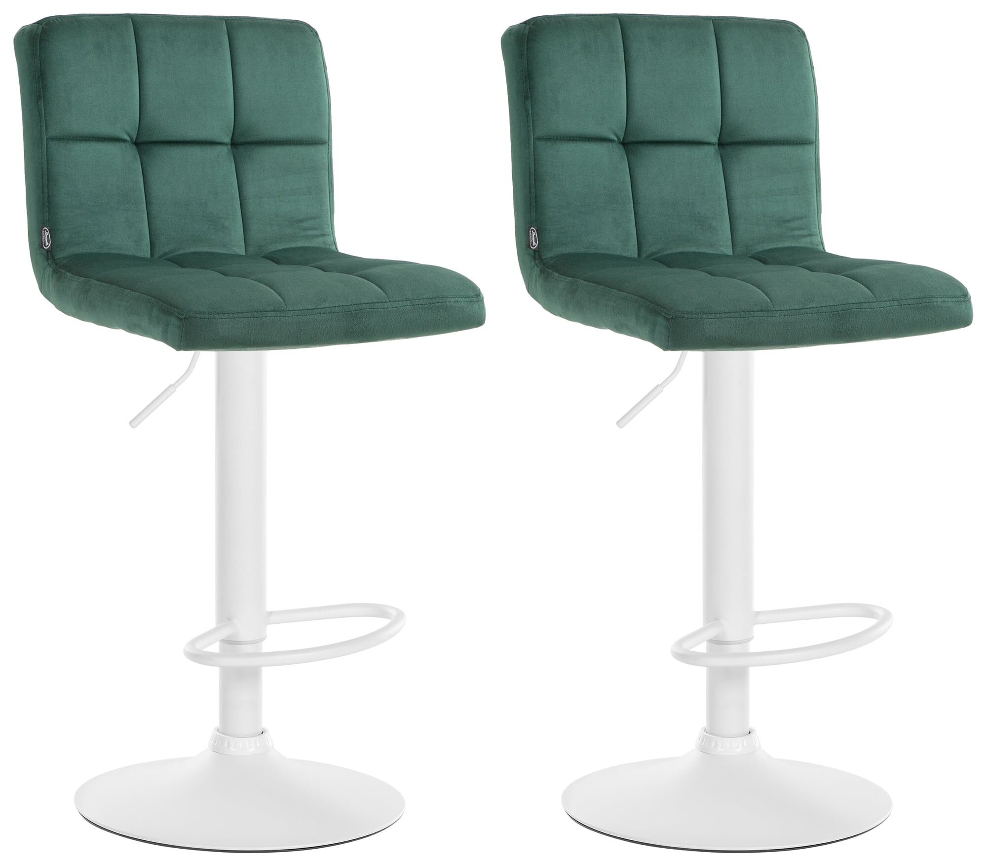 2er Set Barhocker Peru Samt weiß, grün