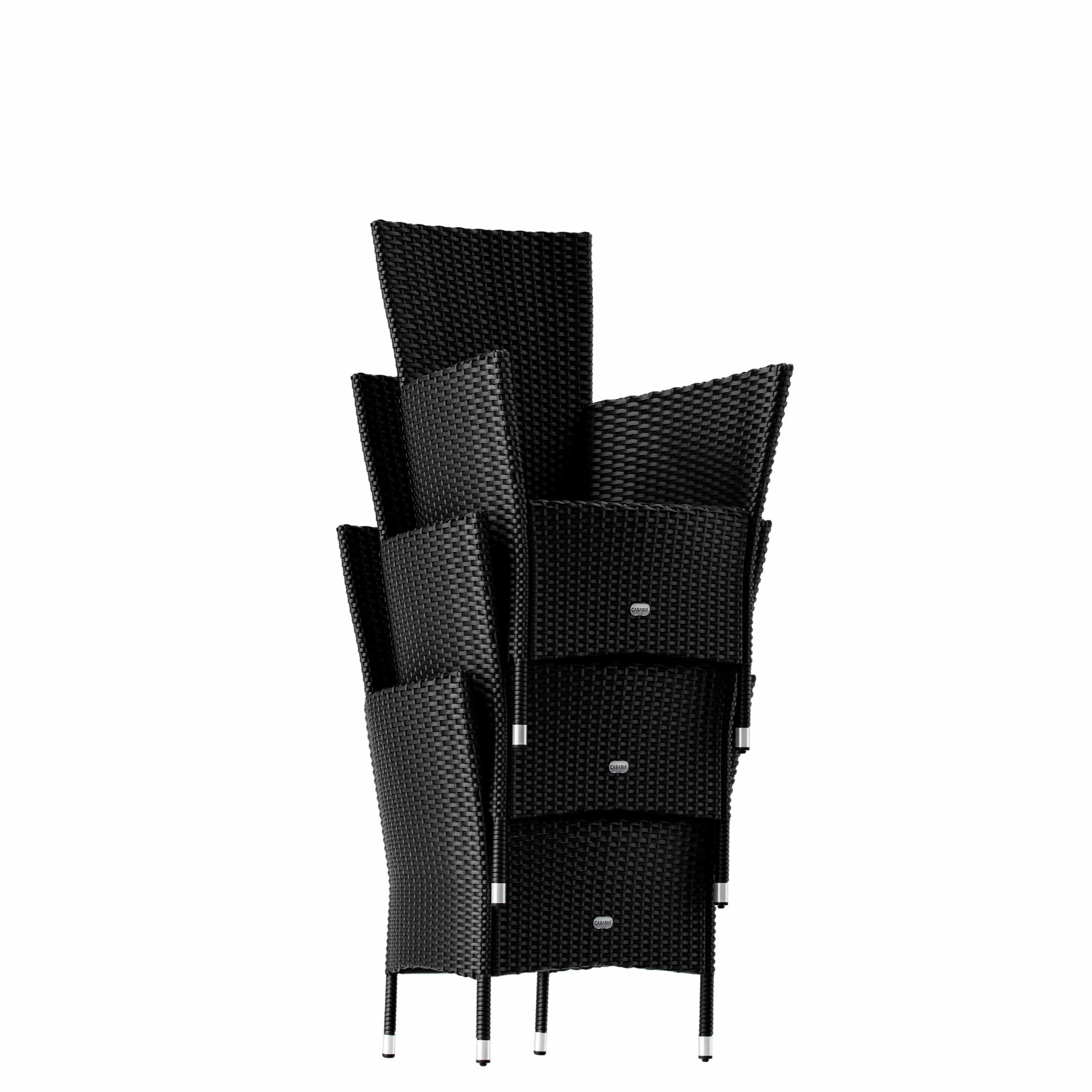 Polyrattan Garten-Sitzgruppe Korfu 5-tlg Schwarz