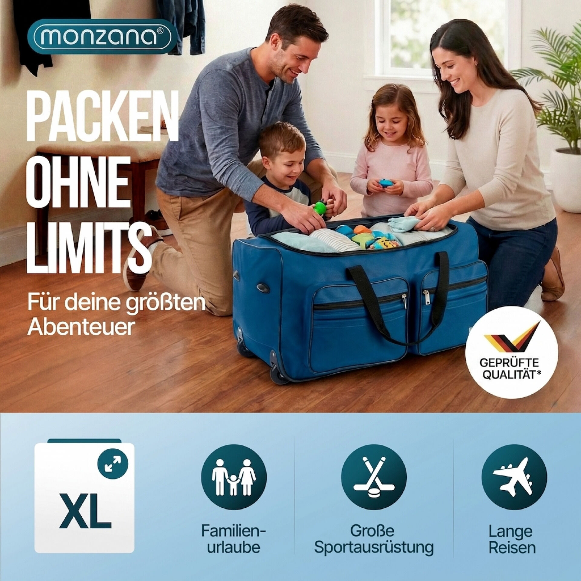 Rollenreisetasche Blau 85L