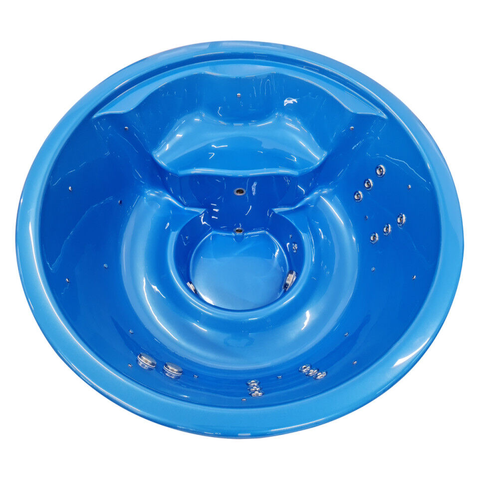 Badefass 200 Prestige rund Einsatz mit Filteranschlüssen, Luft- und Hydrodüsen , blau