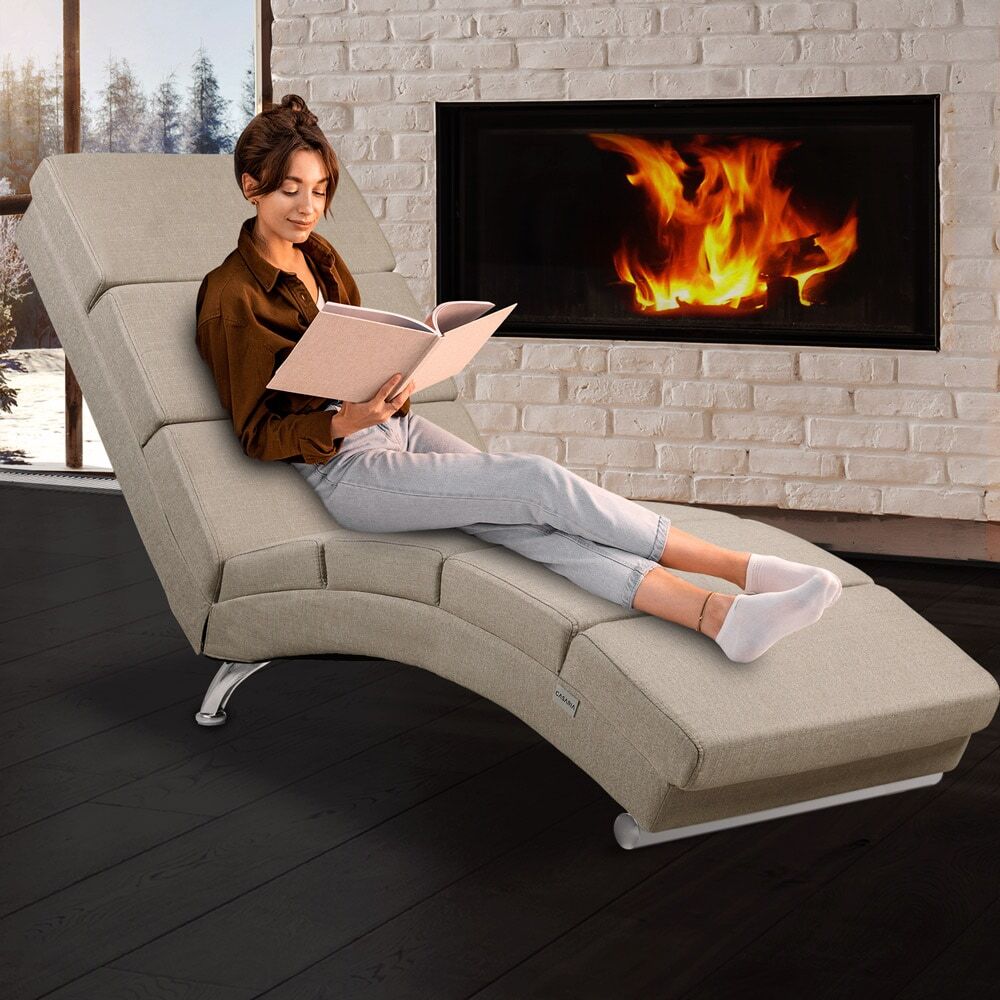 Relaxliege London Sand Webstoff