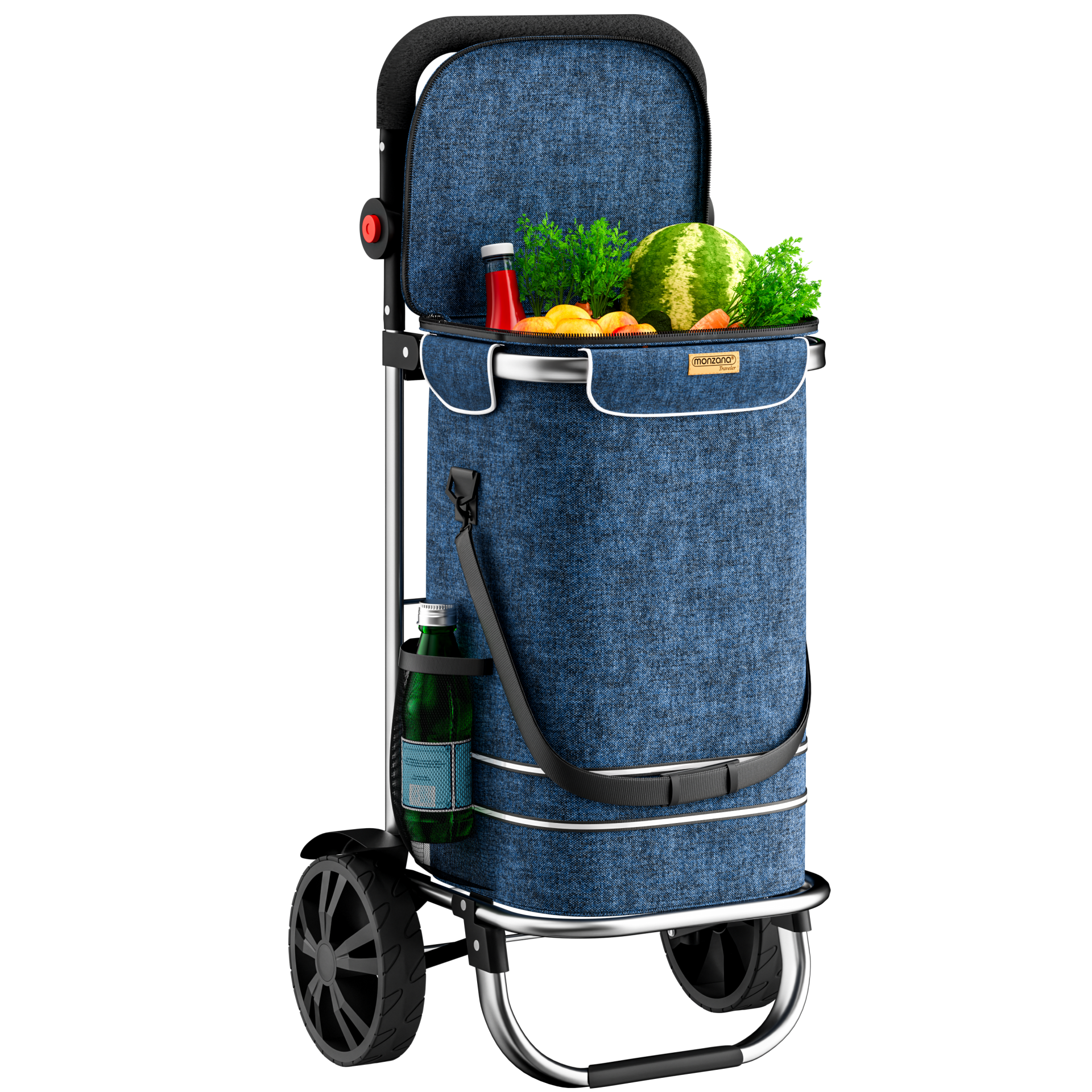 Einkaufstrolley Blau Alu 56L 31x24x54cm