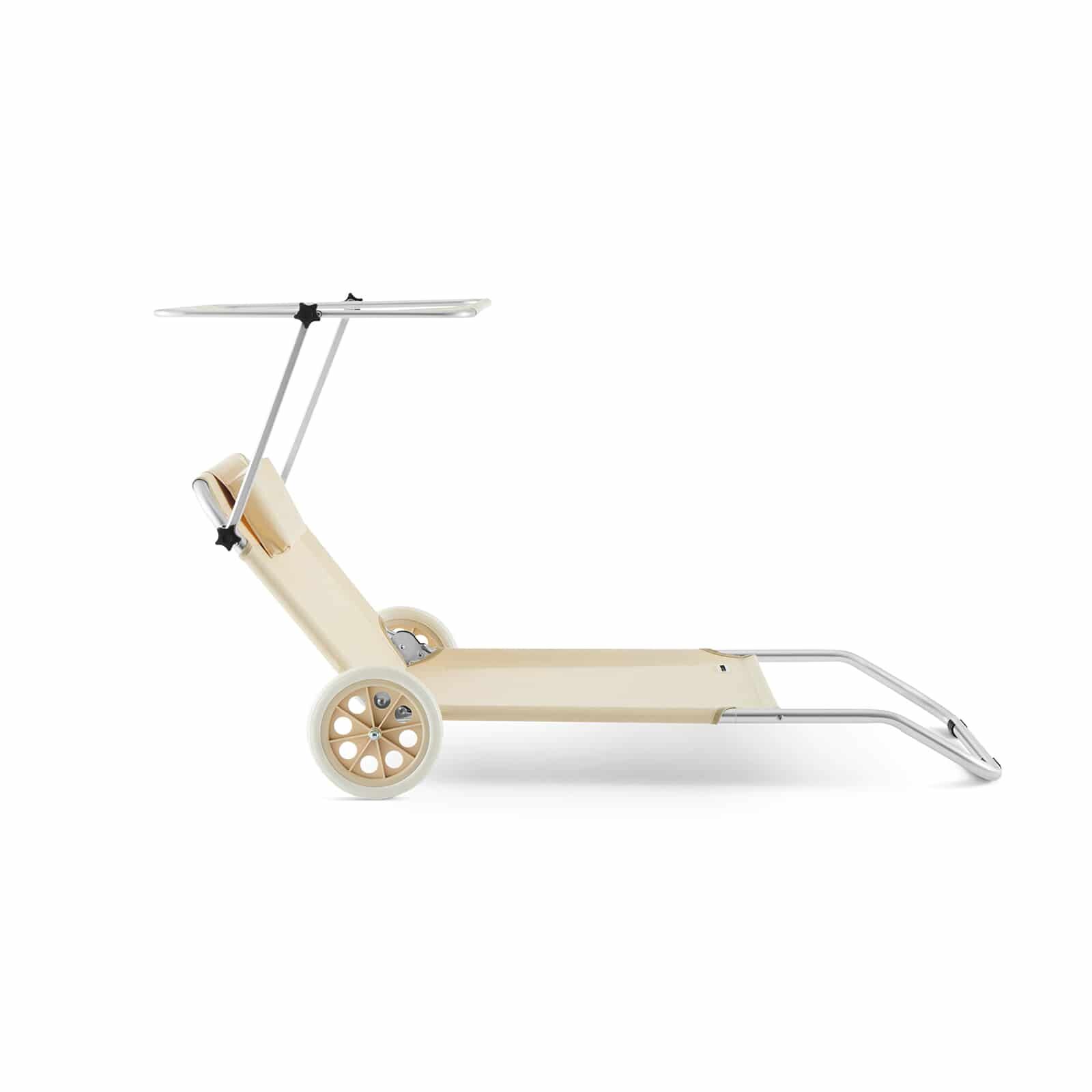 Gartenliege Kreta Beige Alu mit Rollen