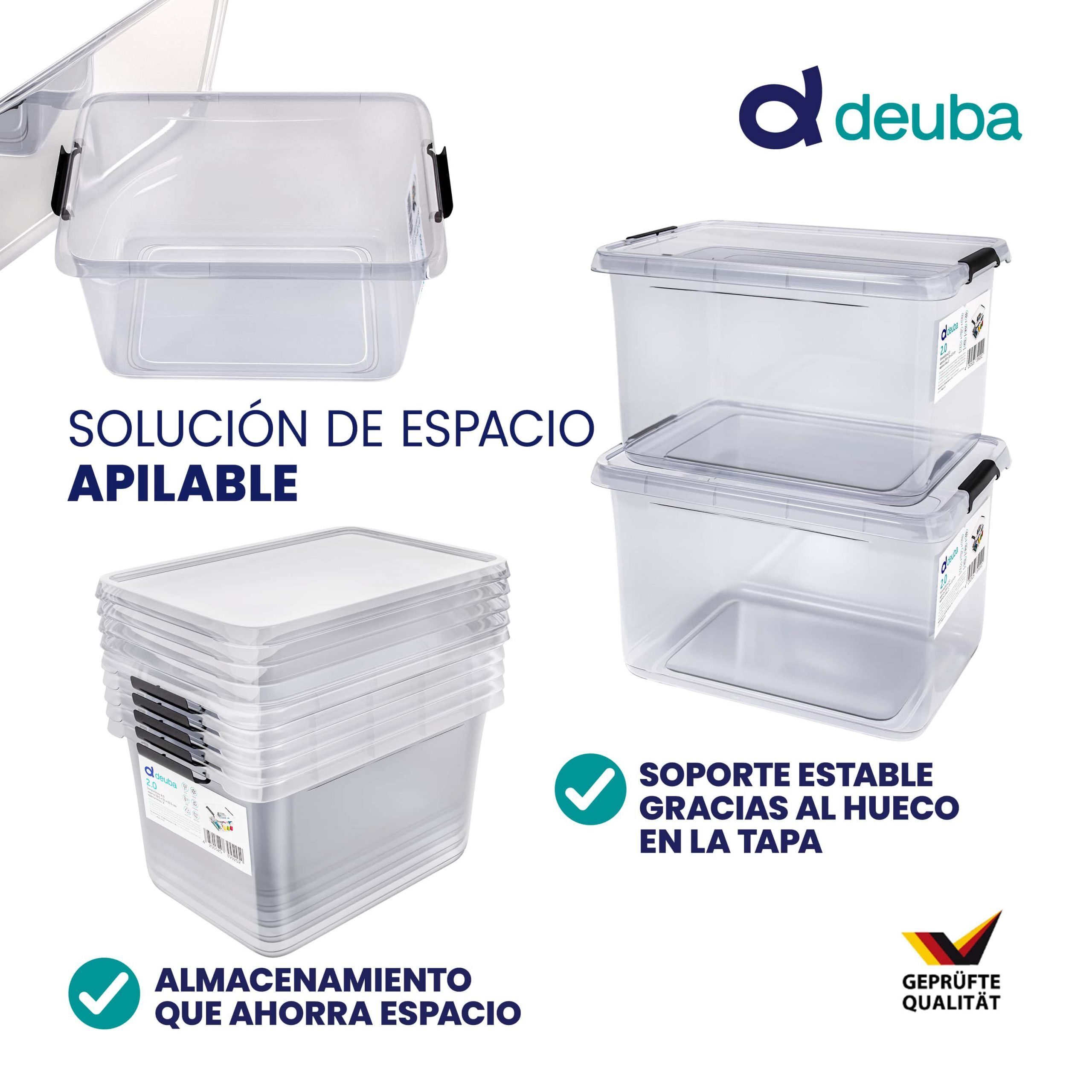 Aufbewahrungsbox 30x20x12cm 5L transparent stapelbar BPA-frei