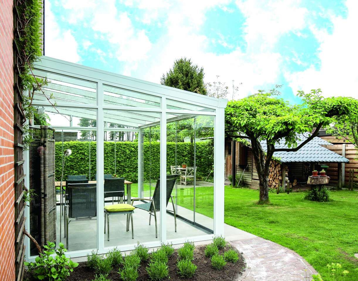Keilfenster mit Sicherheitsglas links anthrazit 3 m