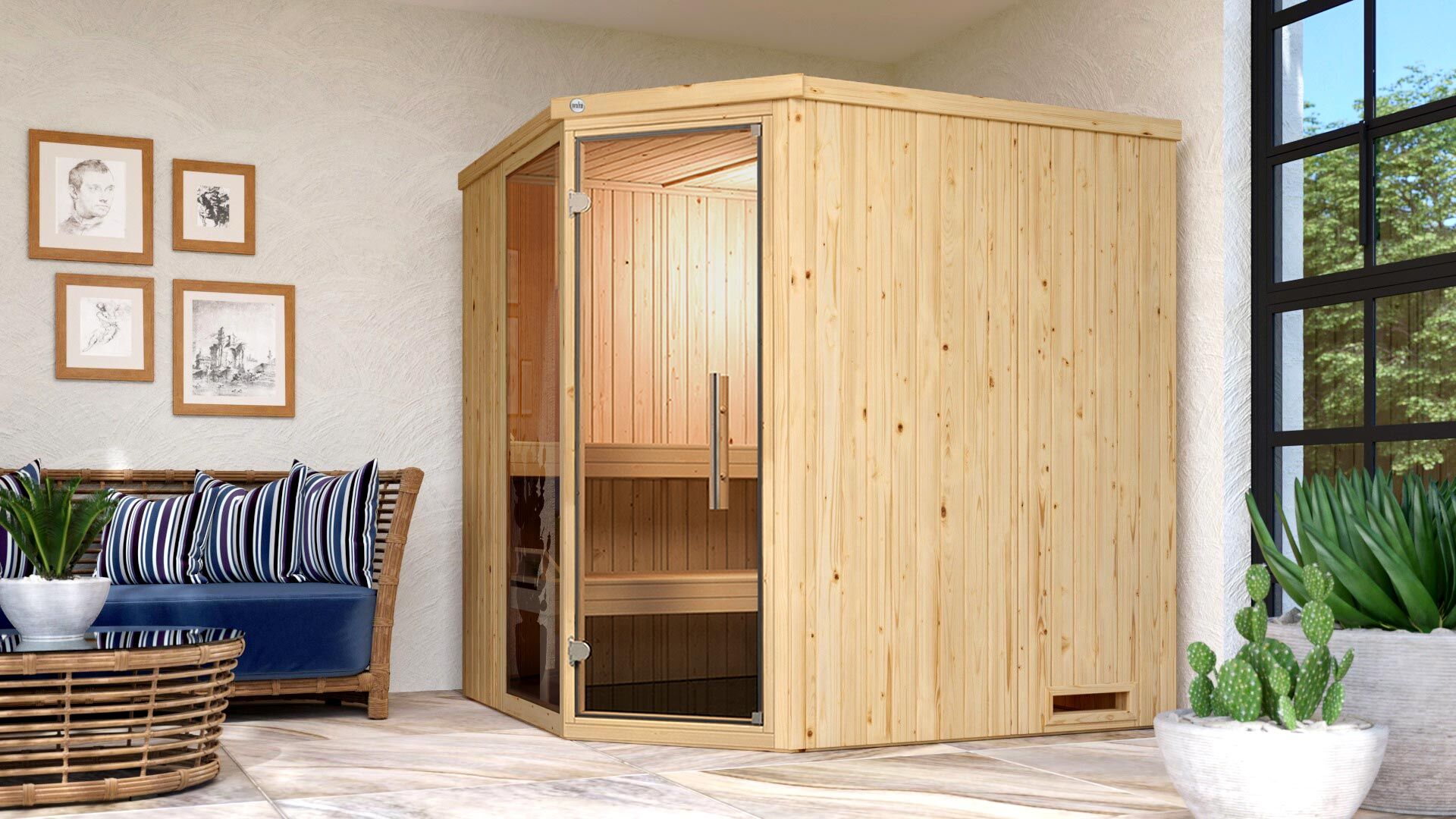 weka Elementsauna VARBERG 2F, ohne Ofen, ohne Beleuchtung