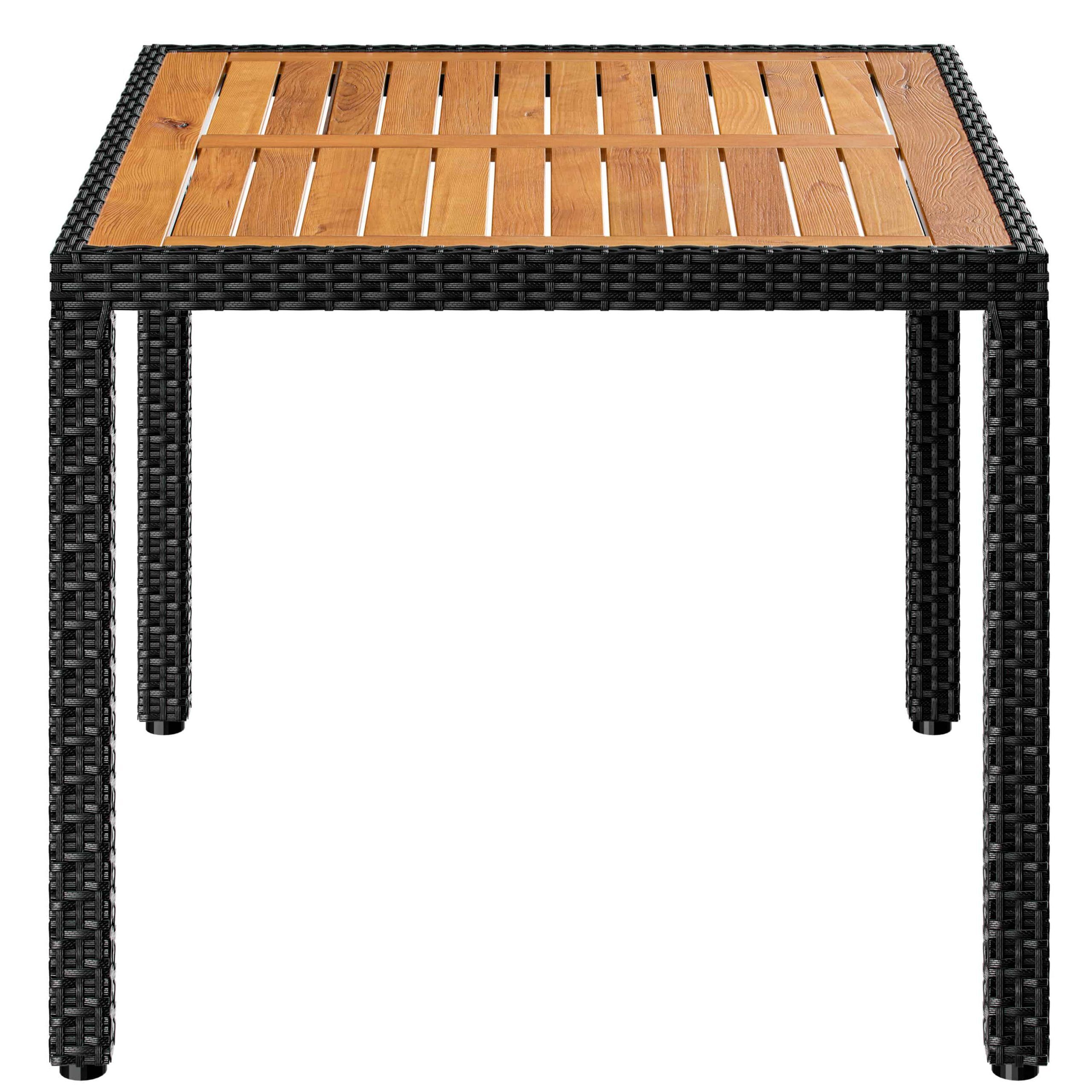 Polyrattan Garten-Sitzgruppe Korfu 5-tlg Schwarz