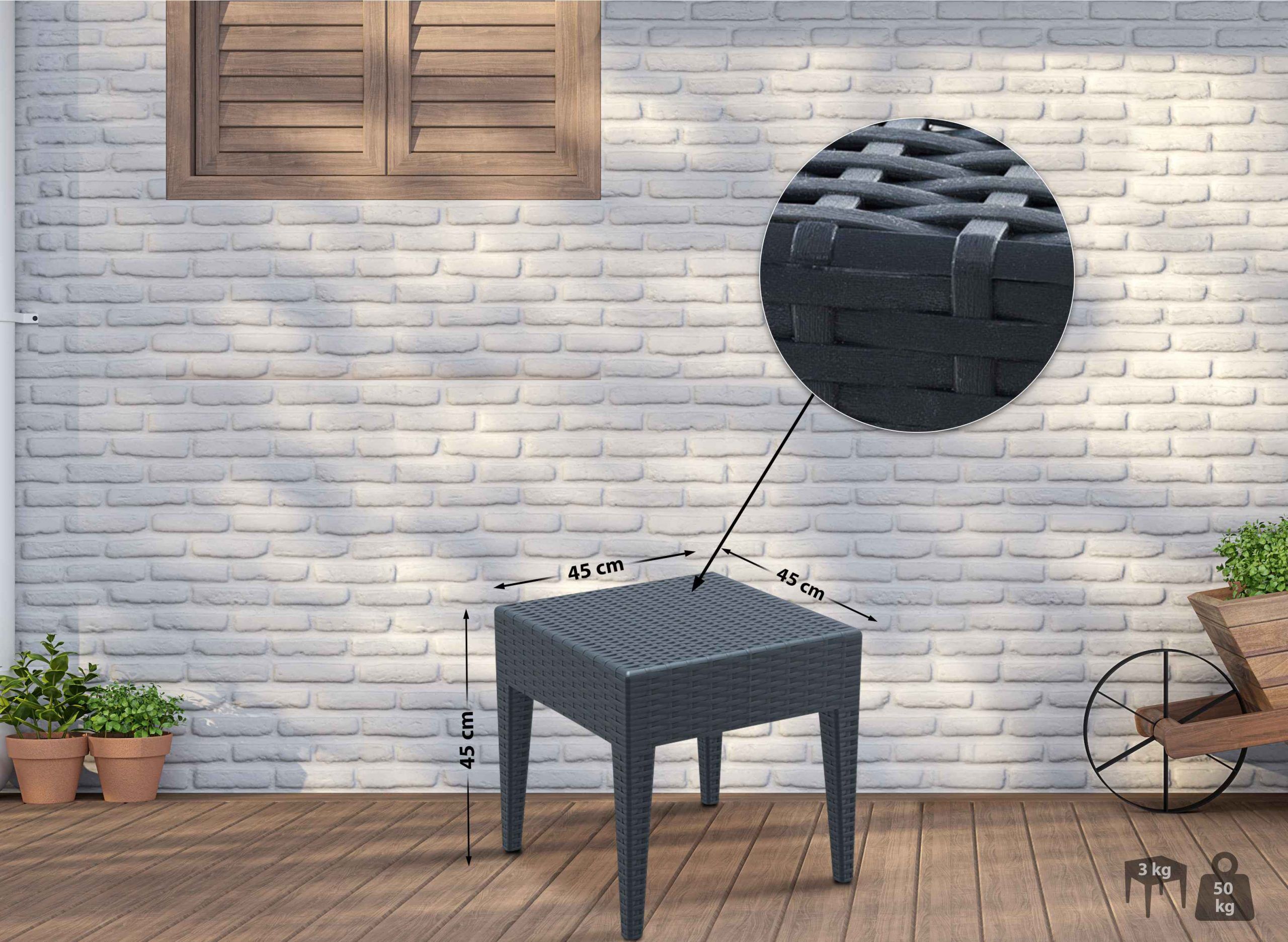 Beistelltisch Miami, dunkelgrau