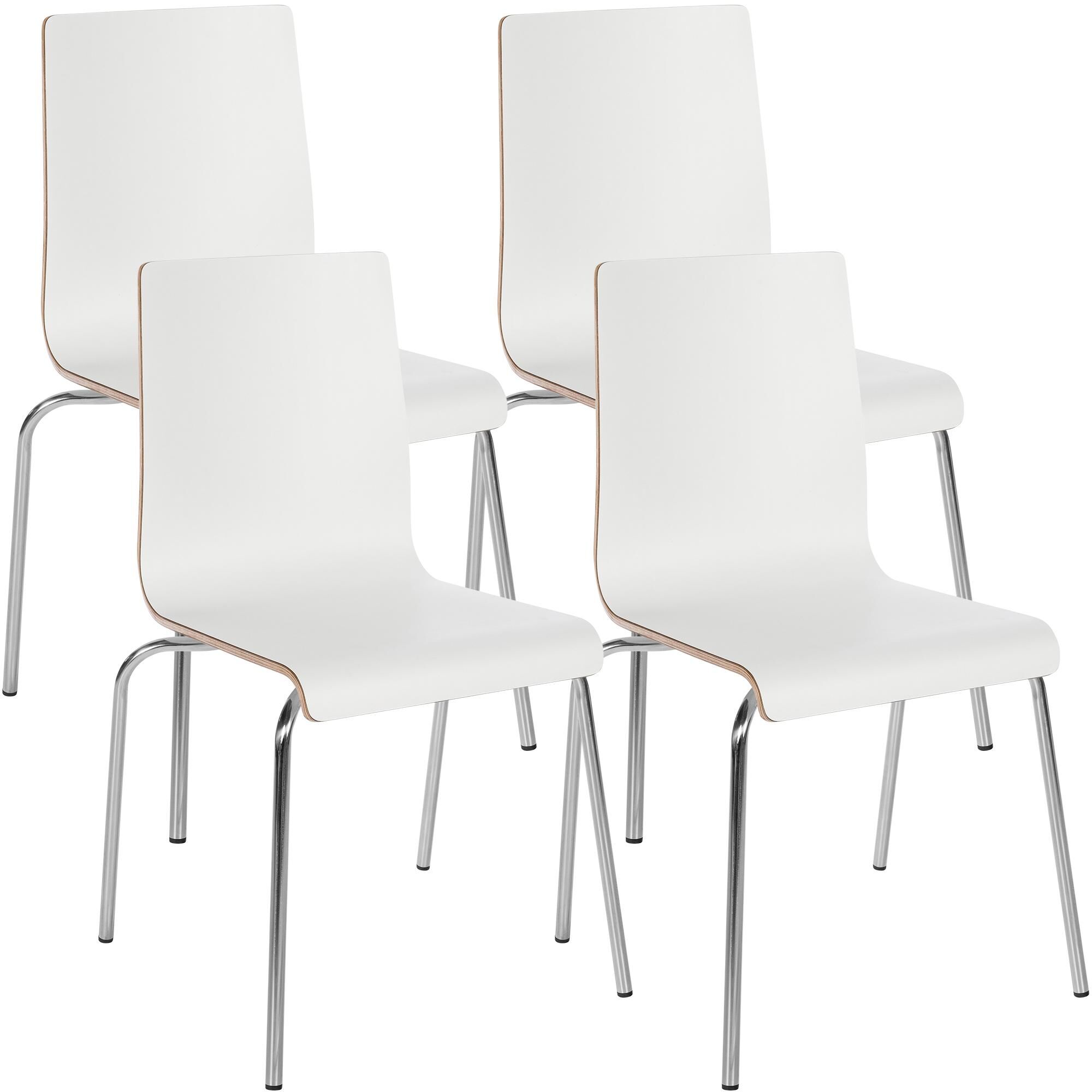 4er Set Besucherstuhl Gahanna, weiß