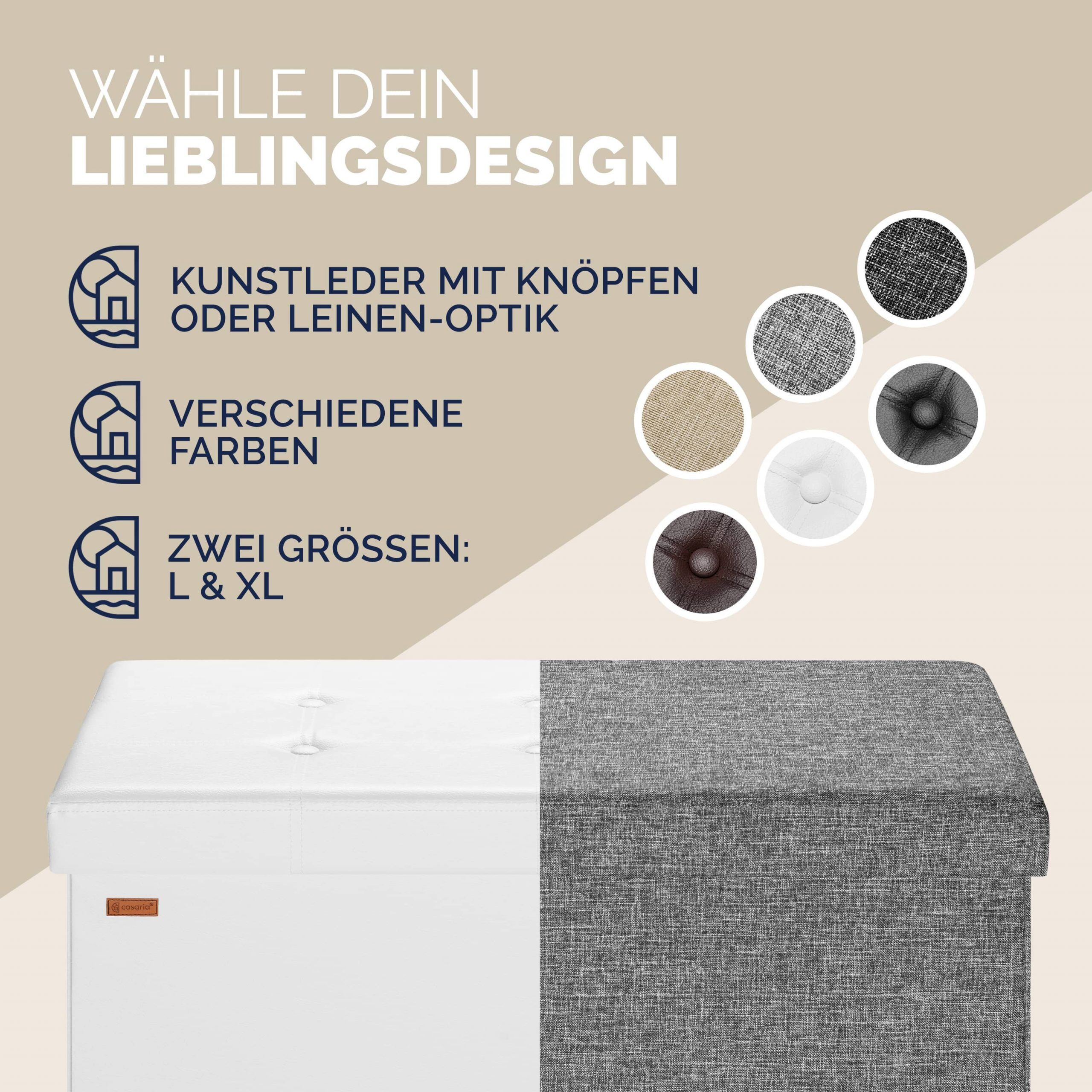 Sitzbank Weiß 80x40x40cm MDF faltbar