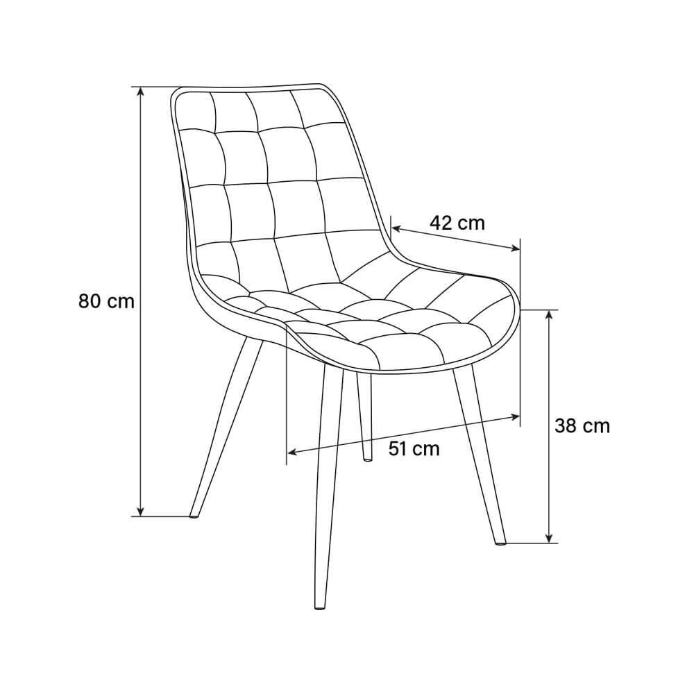 Polsterstuhl Esszimmer Cord IKALO – 2er Set Creme