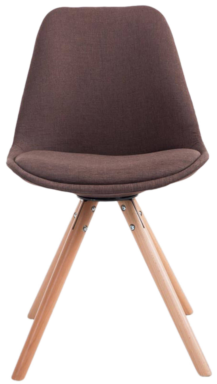 4er Set Stühle Toulouse Stoff Natura Rund, braun