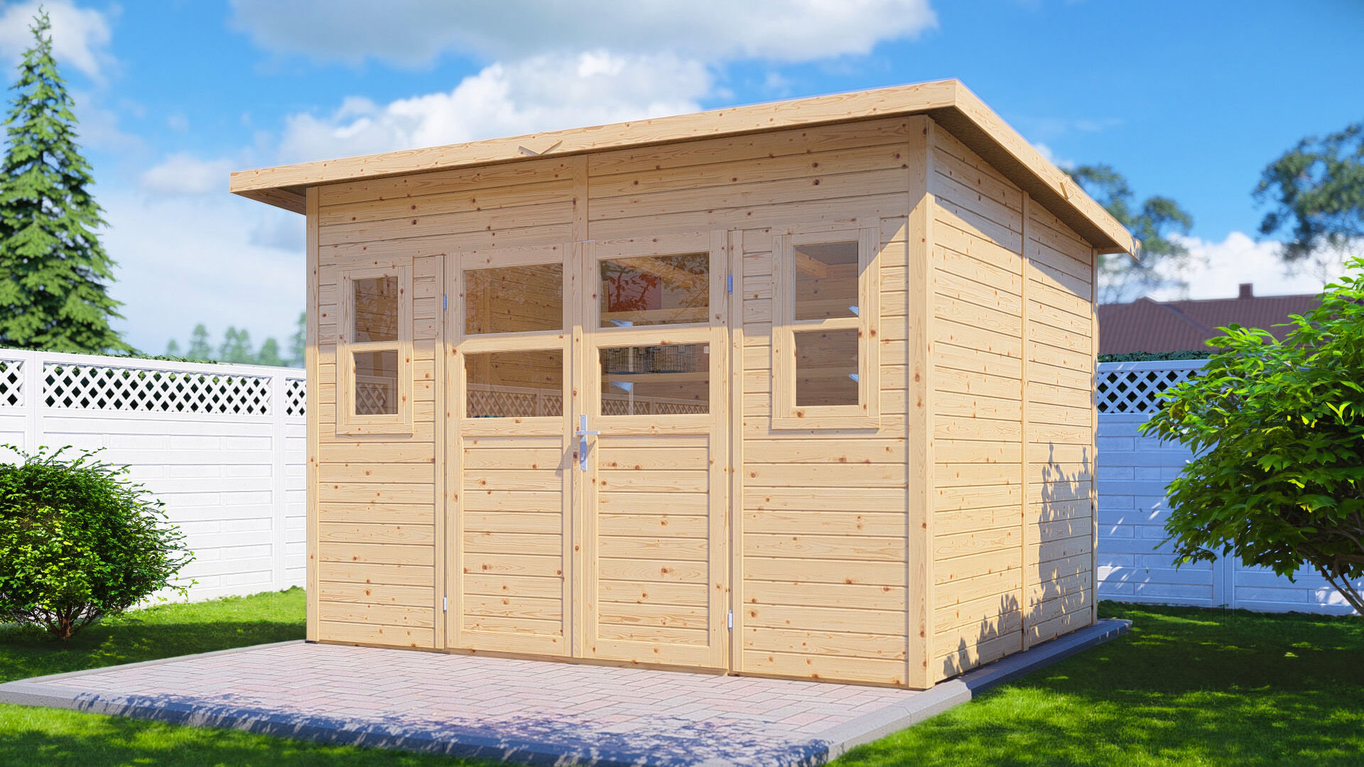 Gartenhaus Felix 4 naturbelassen 293 x 244 cm