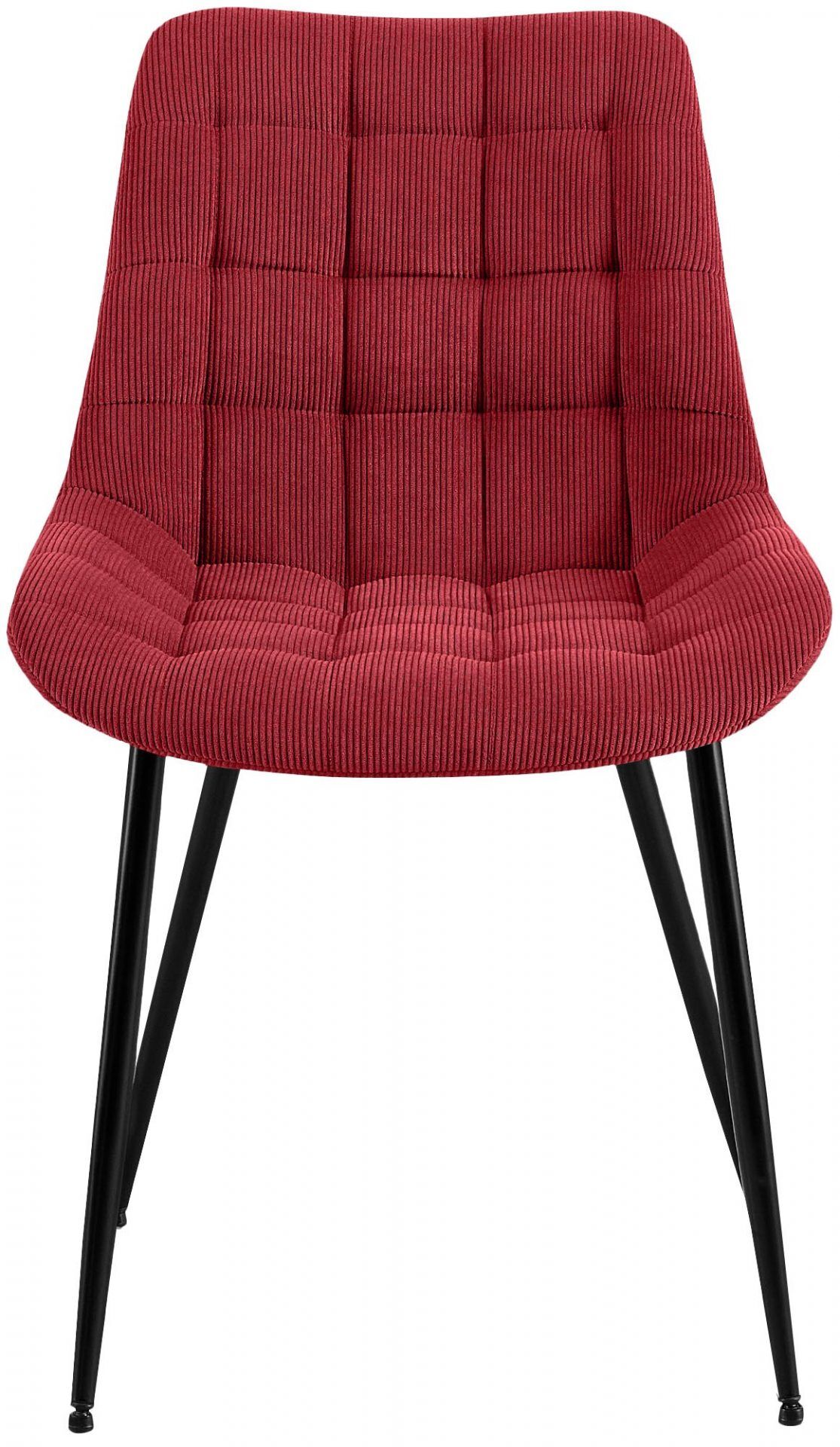 Esszimmerstuhl Sardna Cord, bordeauxrot