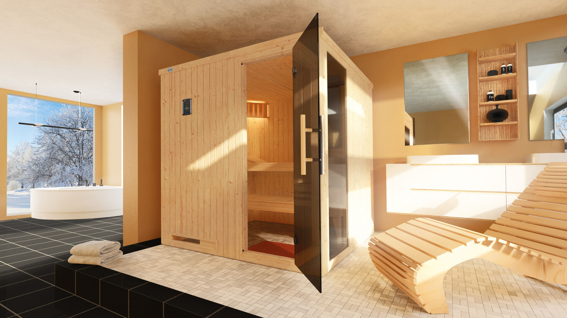 weka Elementsauna HALMSTAD 2F, ohne Ofen, ohne Beleuchtung