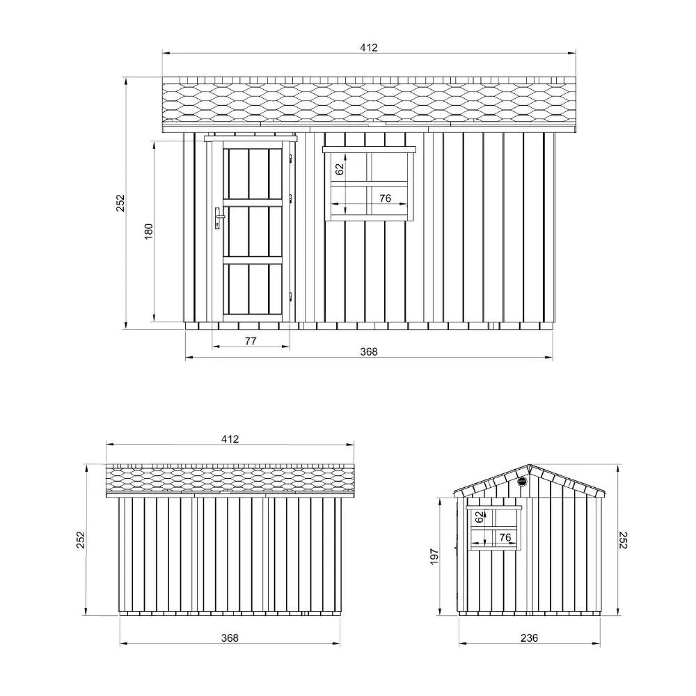 Gartenhaus Polly 2 mit LP® SmartSide® M914 – 236 x 368 cm – 9 m2