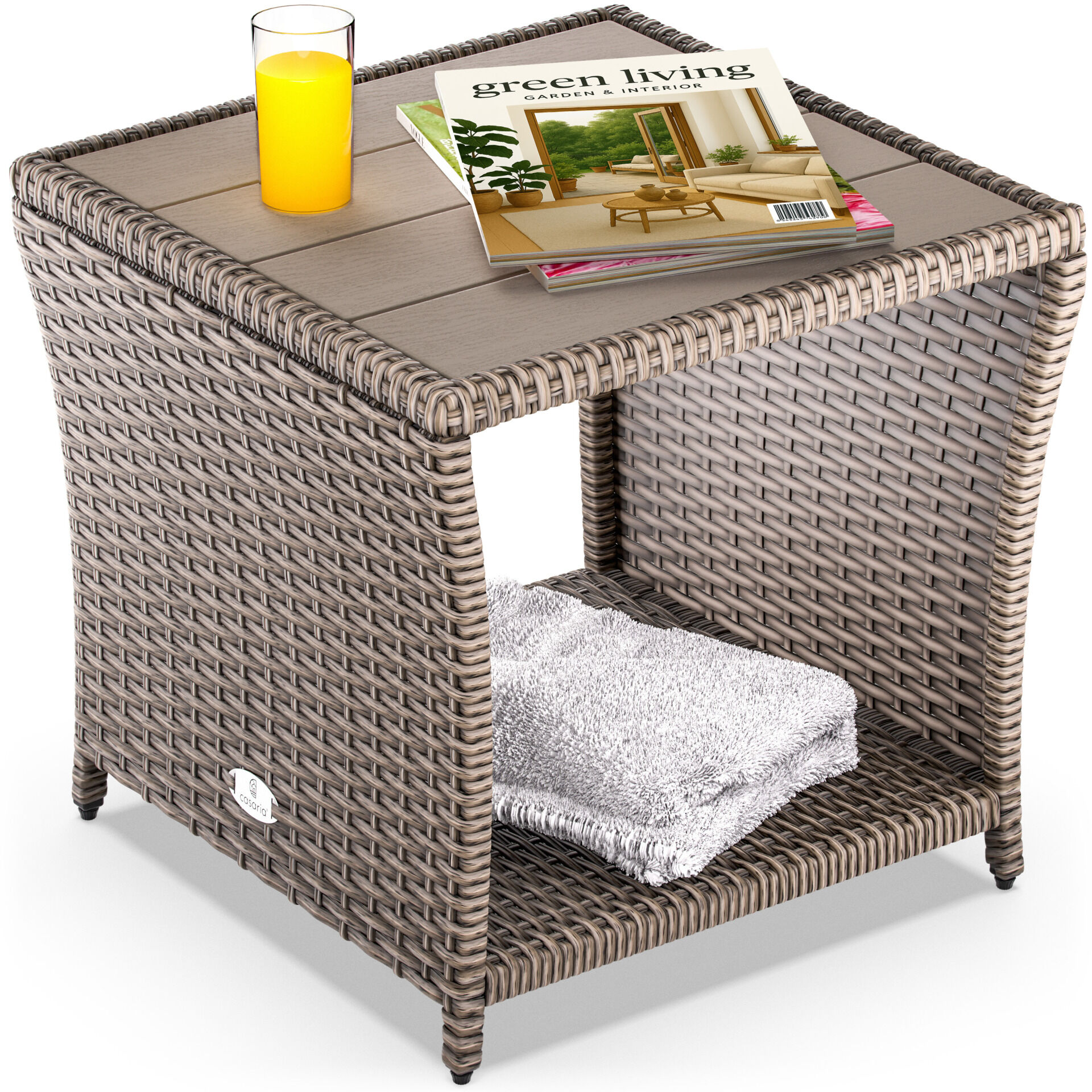 Polyrattan Beistelltisch Vedis Creme 45x45x40cm