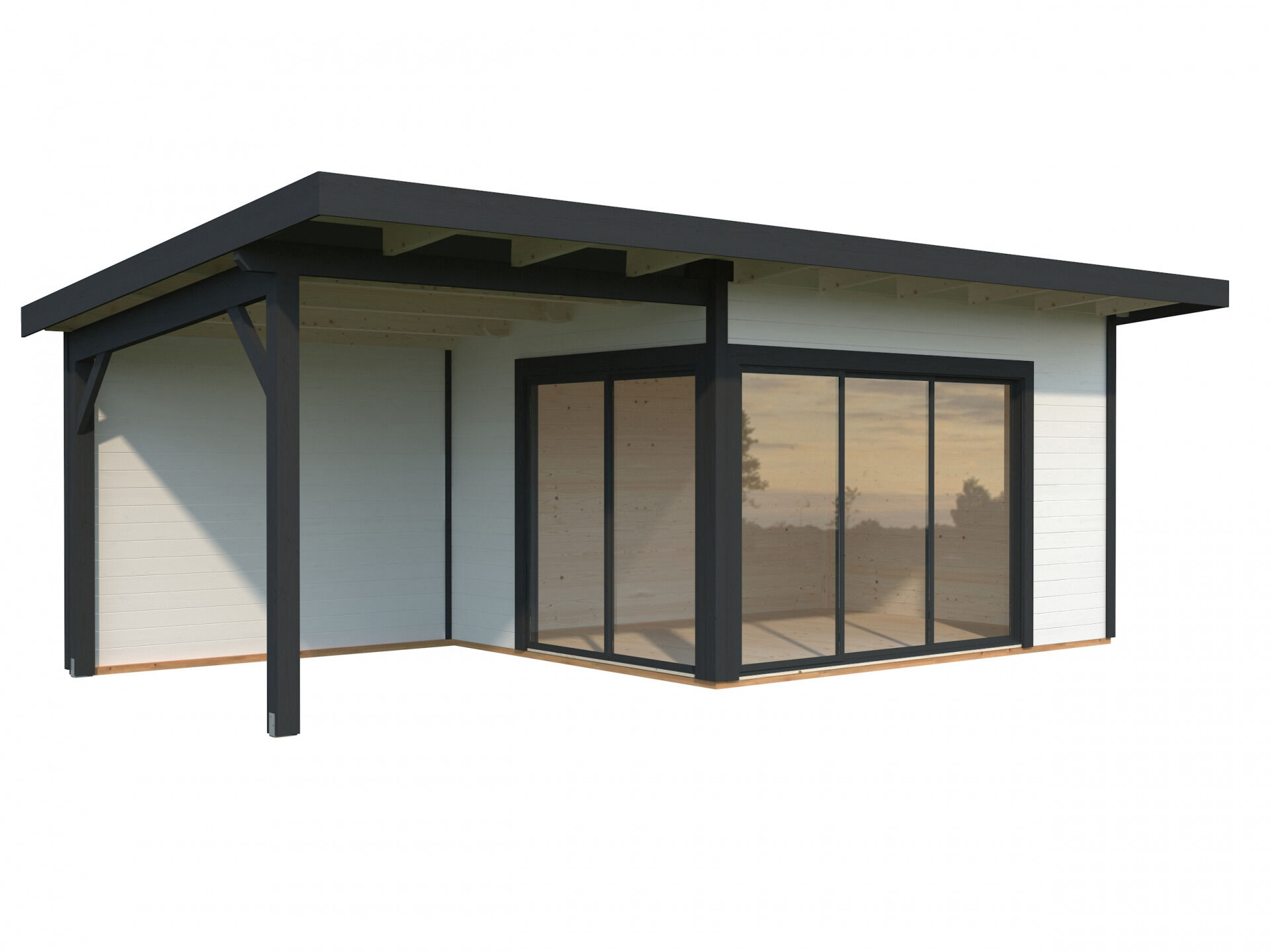 Palmako Pultdach Gartenhaus Andrea 11,2+7,9 m2 Slide Plus