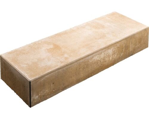 Blockstufe 16x35x100 cm, Sahara-Weiß-Melange mit Fase