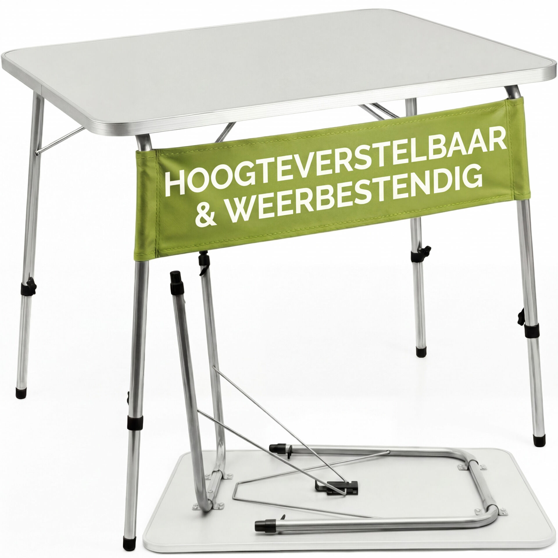 Gartentisch Silber Alu 80x55x50/69cm klappbar
