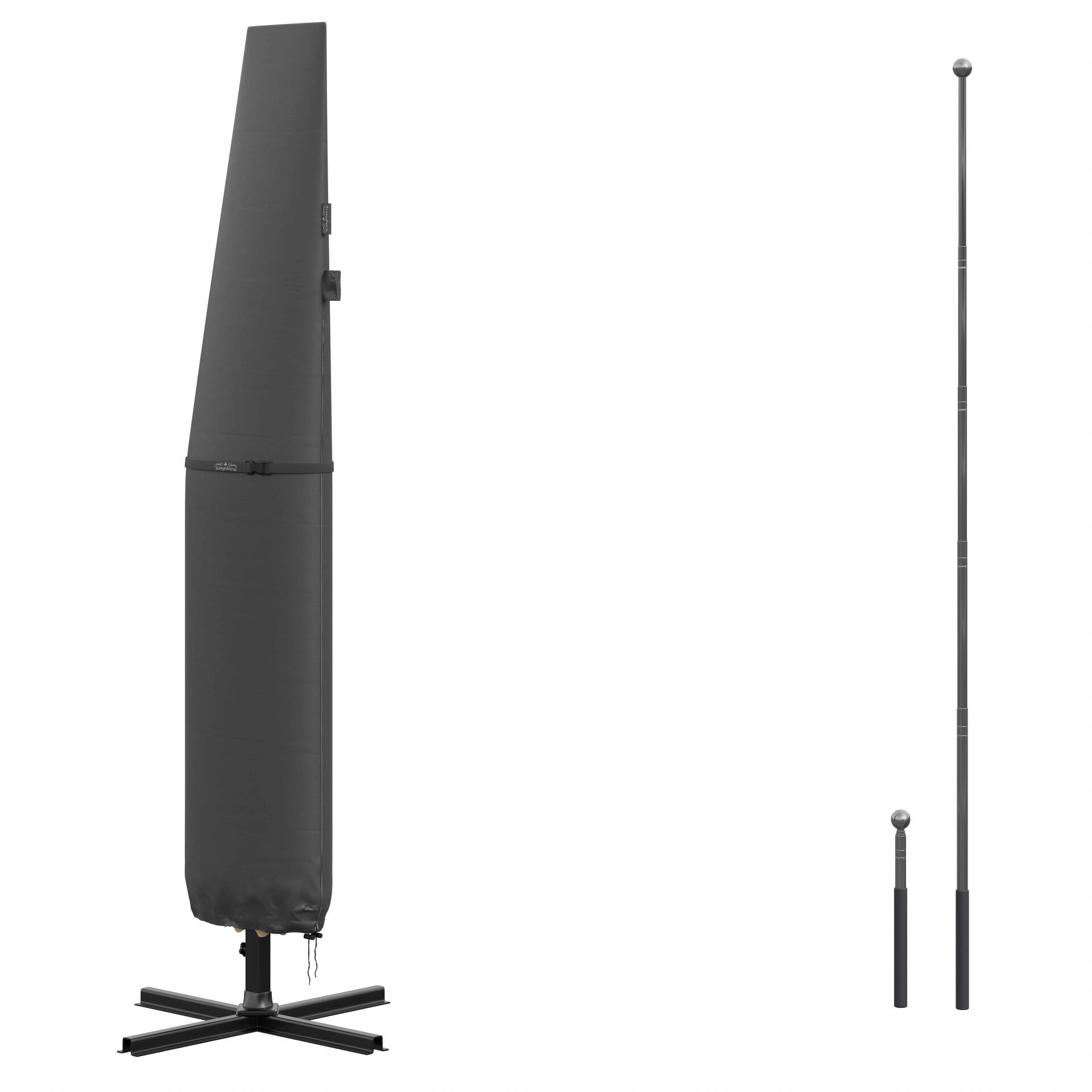 Abdeckung Sonnenschirm/Ampelschirm Anthrazit Ø350cm