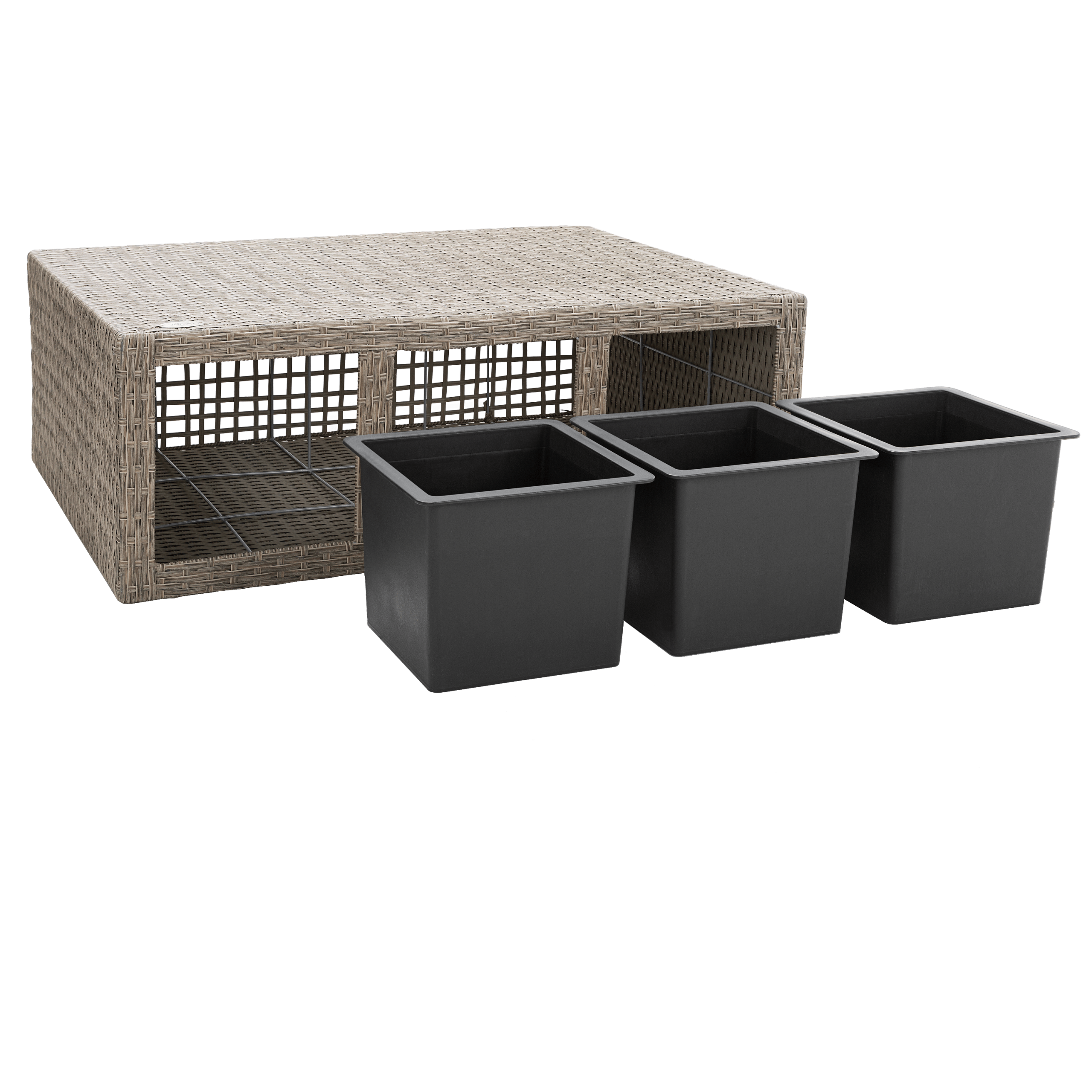 Polyrattan Blumentopf Creme 83x30,5x60cm