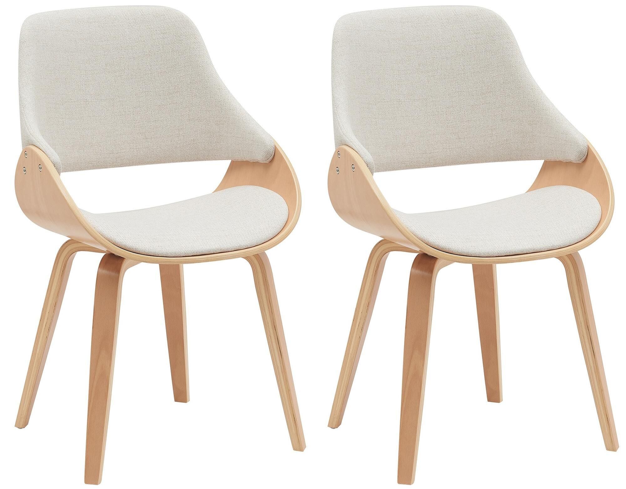 2er Set Esszimmerstuhl Vangale, natura/creme