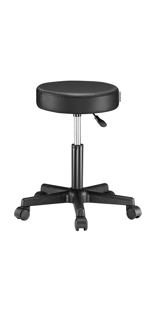 Rollhocker Kunstleder Weiß 360° drehbar Fußablage