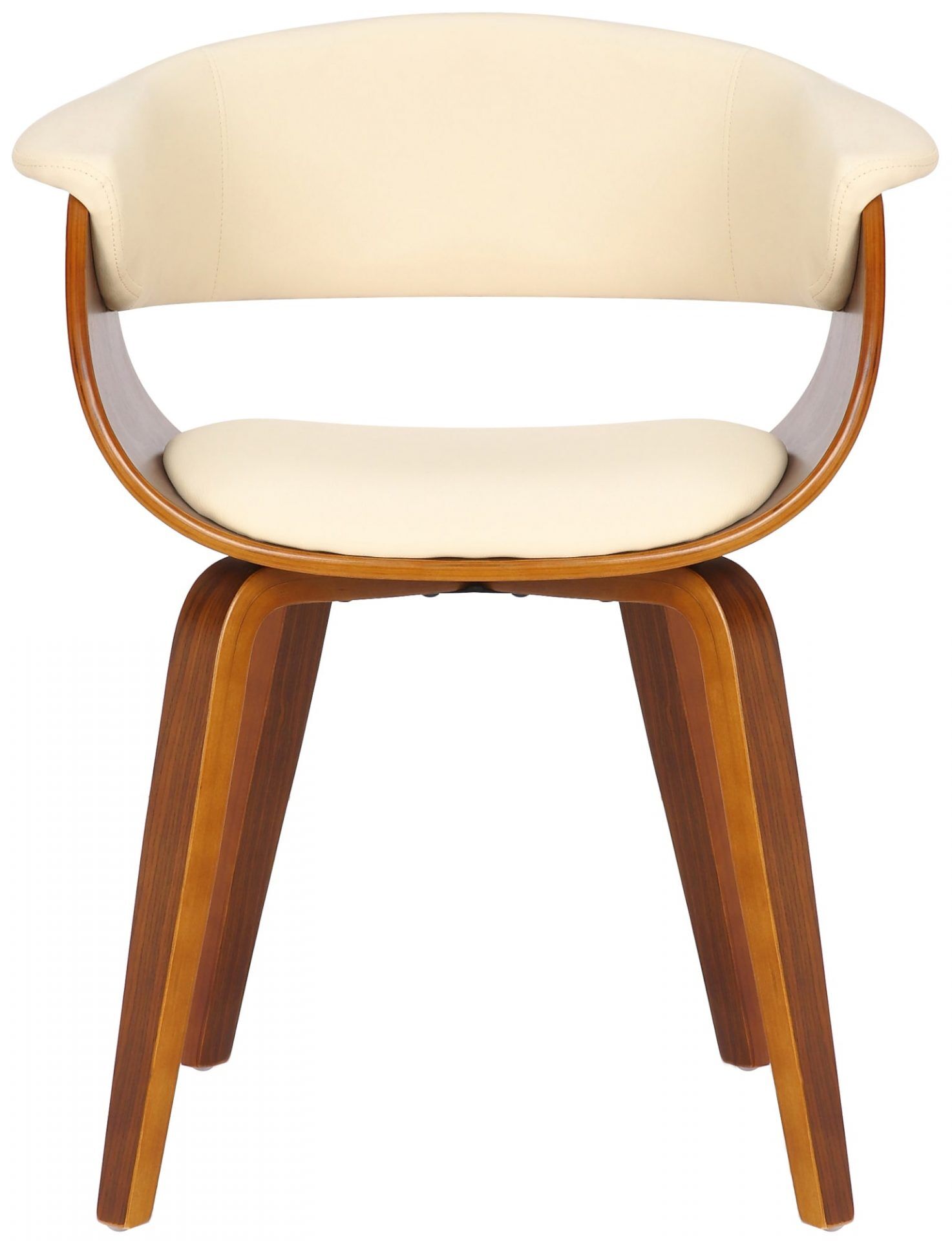 2er Set Stühle Bruce Kunstleder walnuss, creme