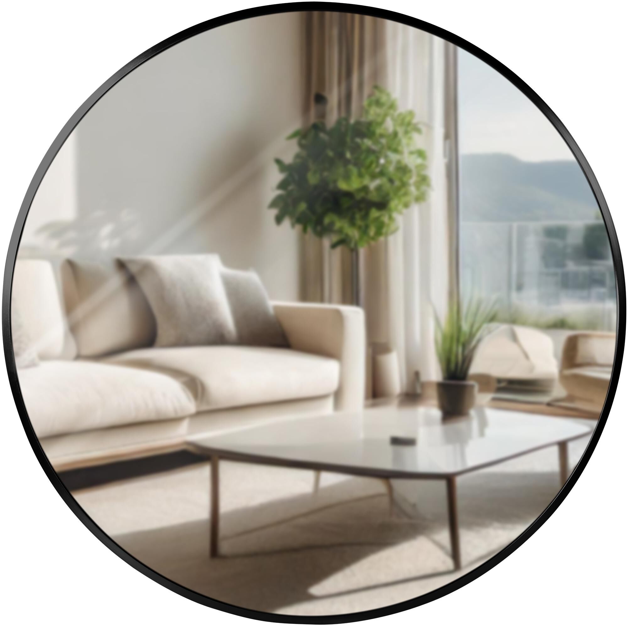 Wandspiegel Elsie L, schwarz