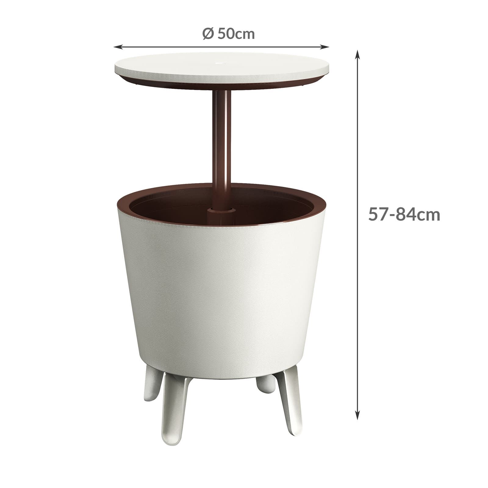 Getränkekühler Weiß/Braun Ø50cm 30L
