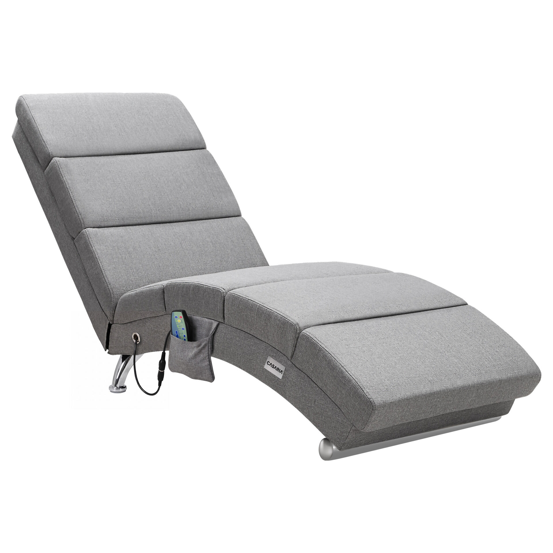 Relaxliege London Grau mit Massage- + Heizfunktion