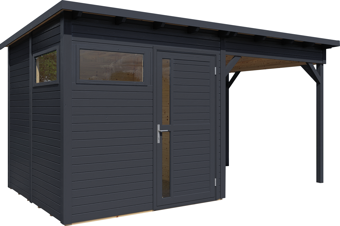 Gartenhaus Holz Pentus 2 Lounge anthrazit 449 x 234 cm