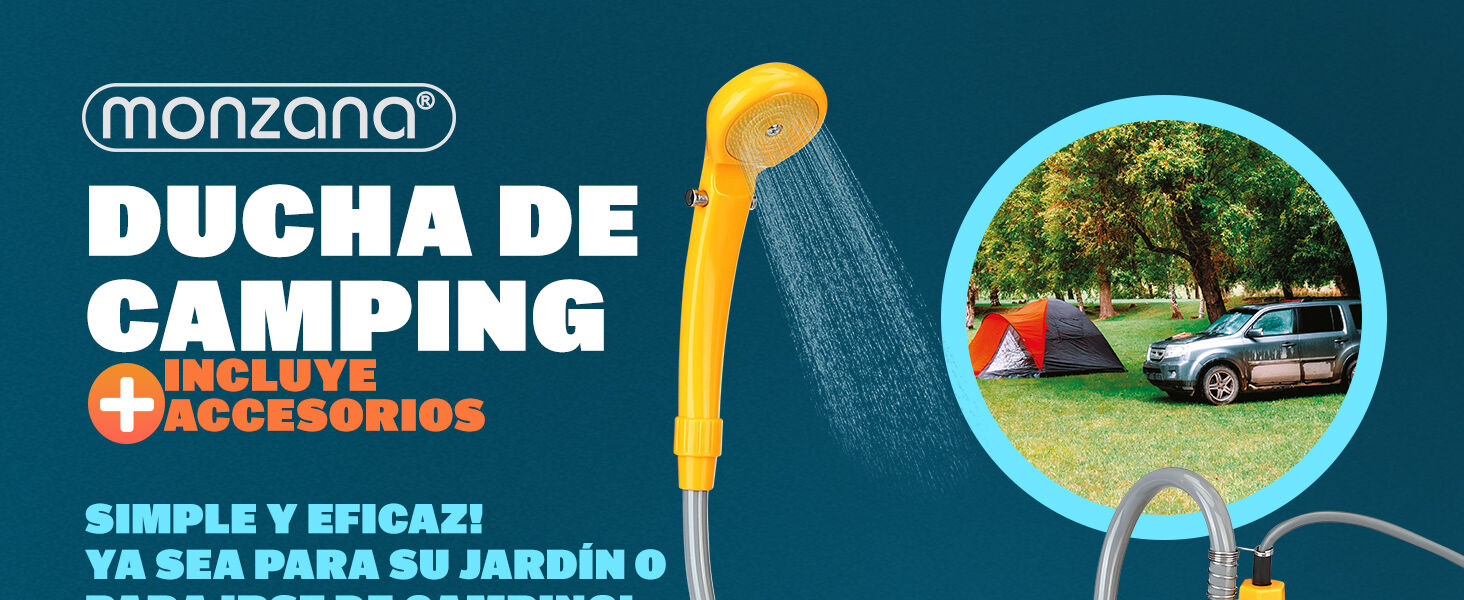 Campingdusche Gelb mit Tauchpumpe