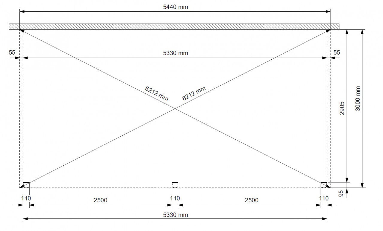 Aluminium Terrassenüberdachung Compact Line 544x300 cm Anthrazit