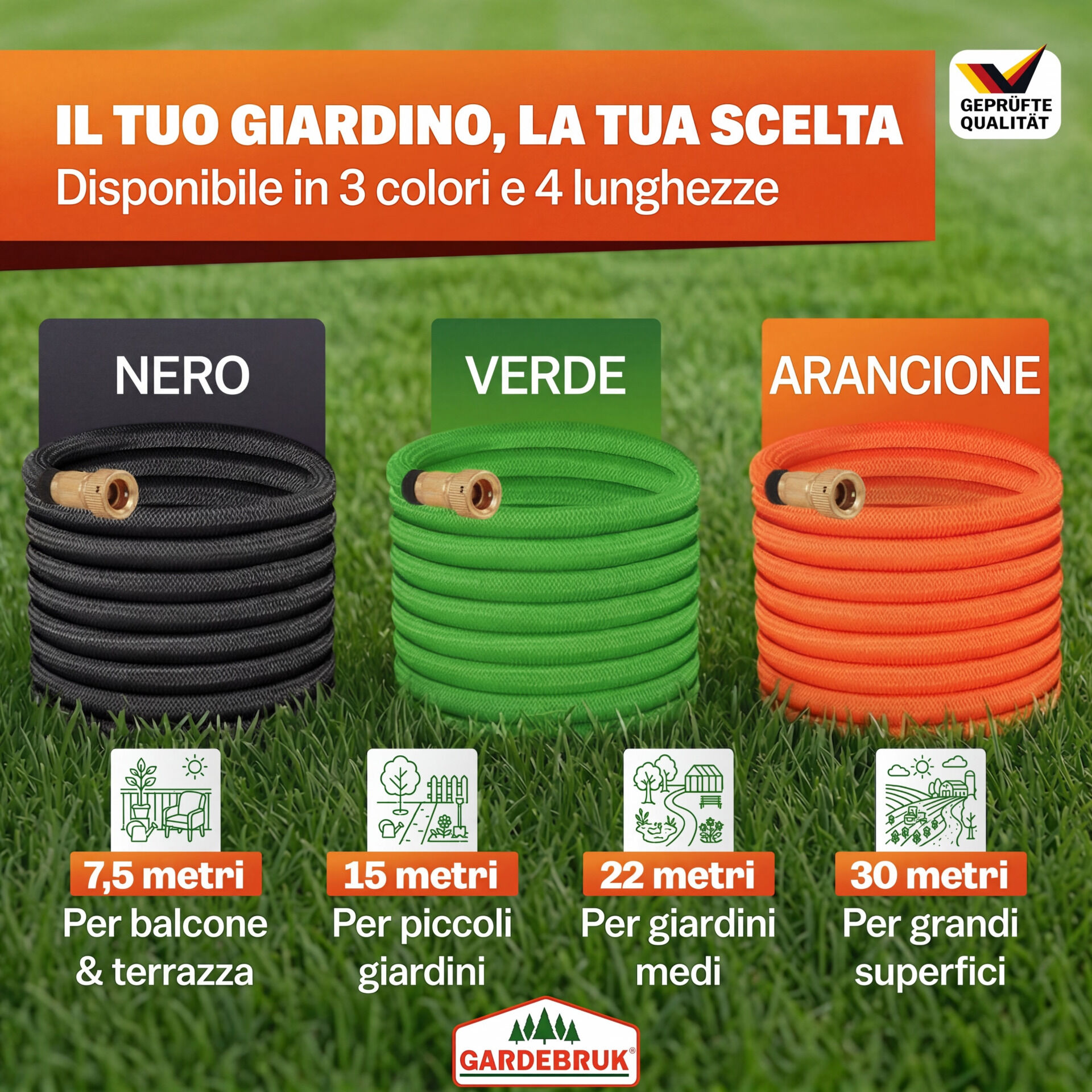 Gartenschlauch Schwarz 15m flexibel