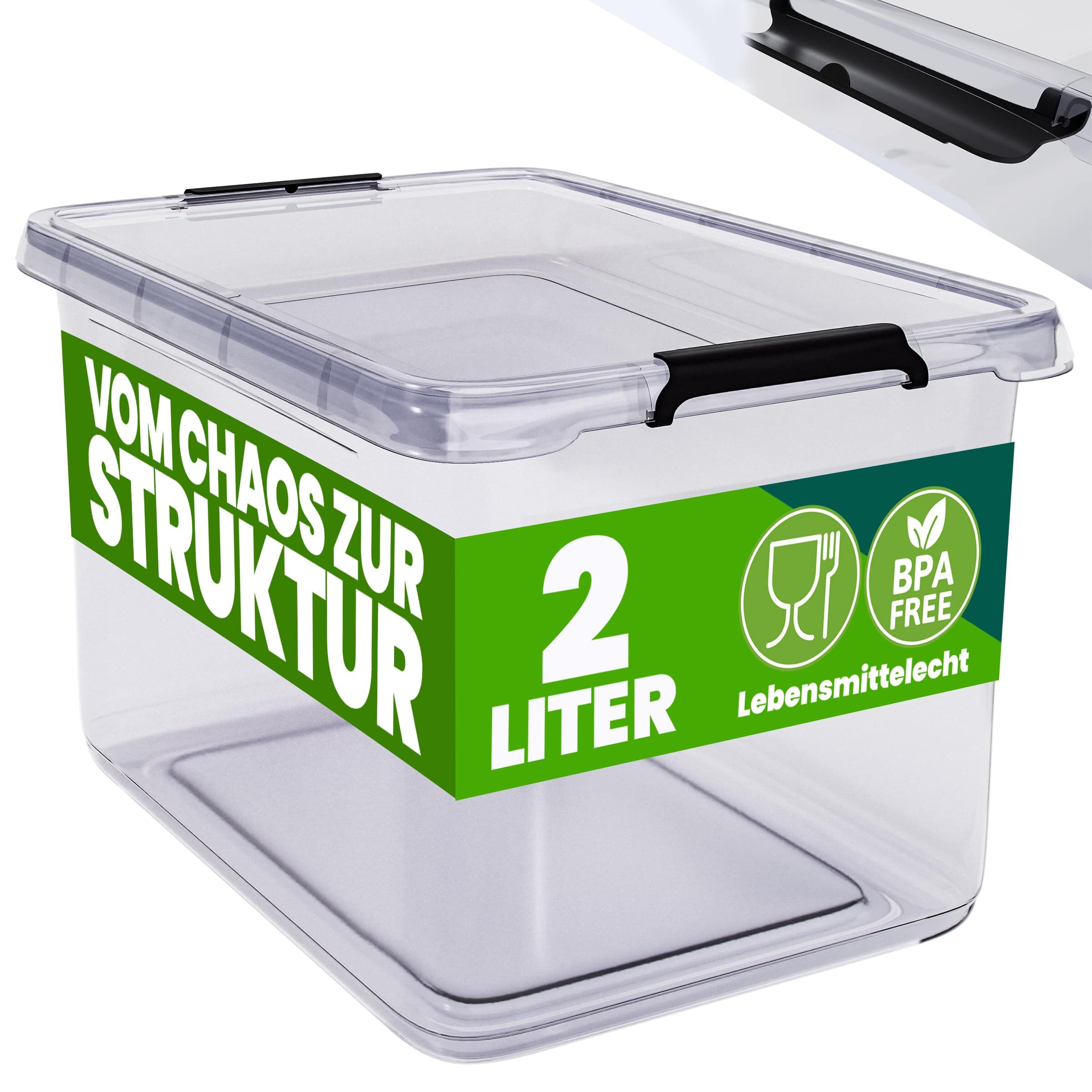 Aufbewahrungsbox 20x15x12cm 2L transparent stapelbar BPA-frei