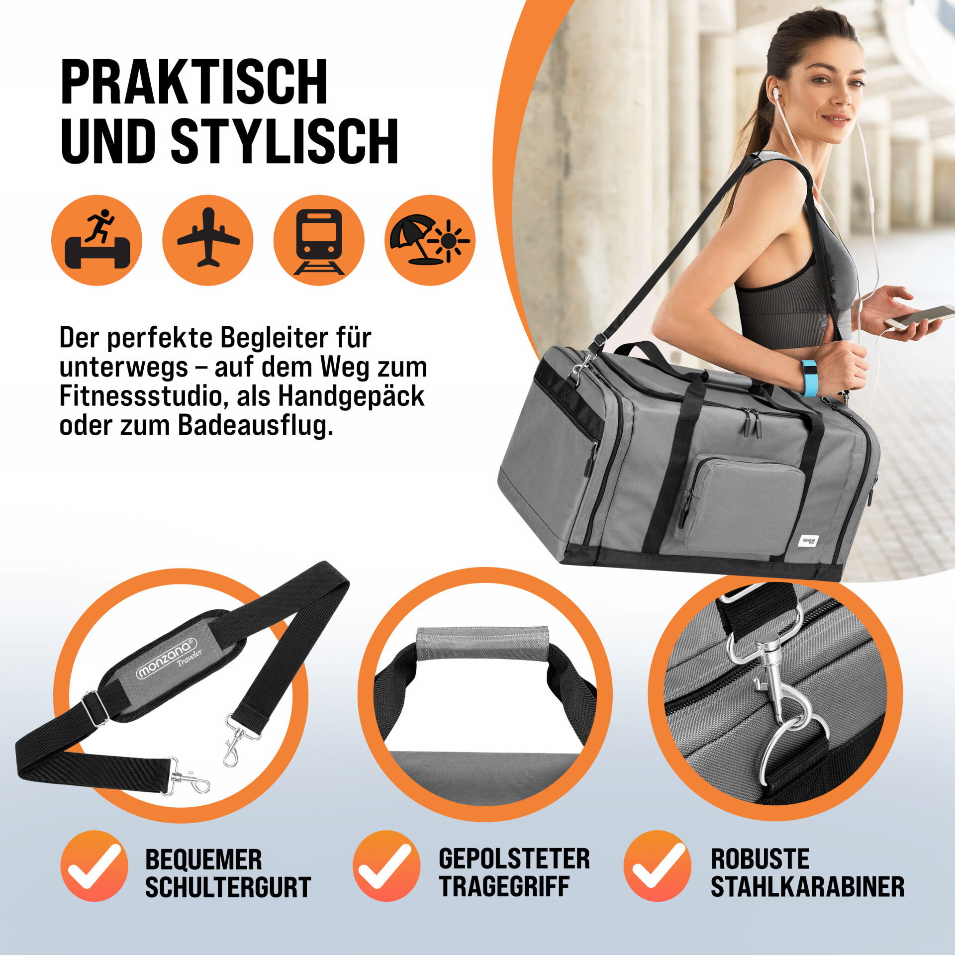 Reisetasche Anthrazit 90L