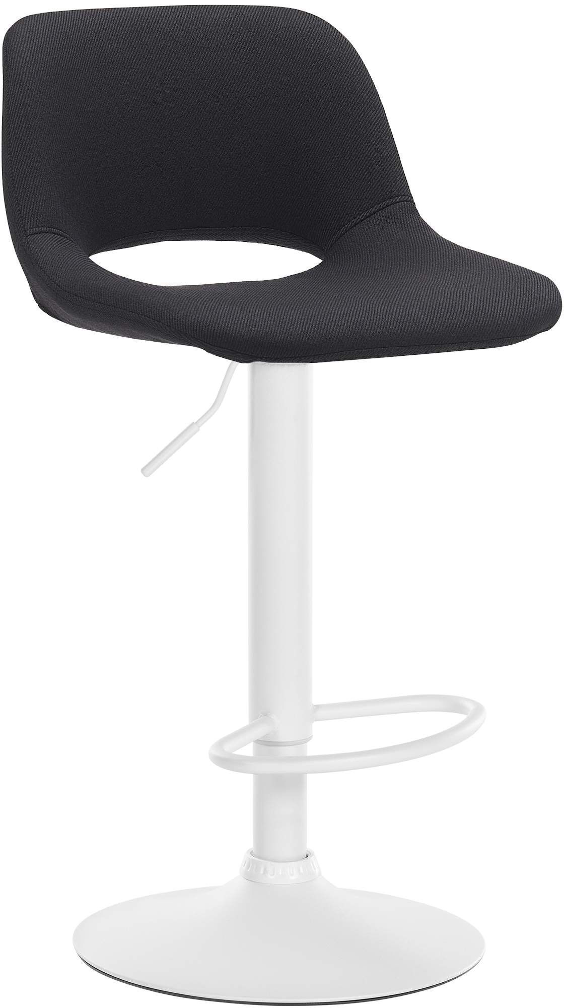 Barhocker Camden Stoff weiß, schwarz