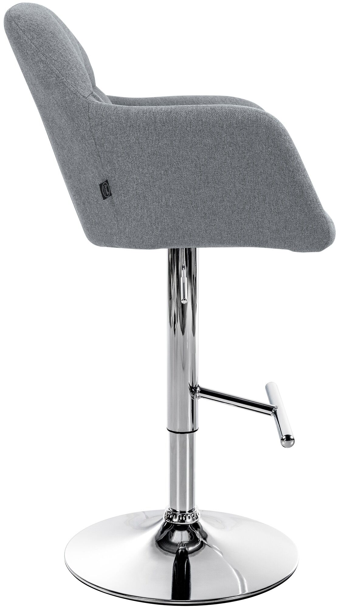 Barhocker Natoma Stoff chrom, grau