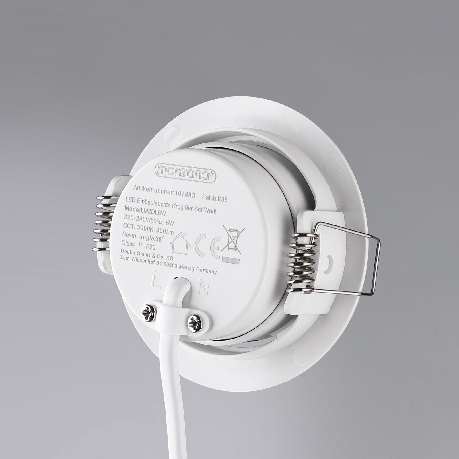LED Einbauleuchte Krog 6er-Set Weiß
