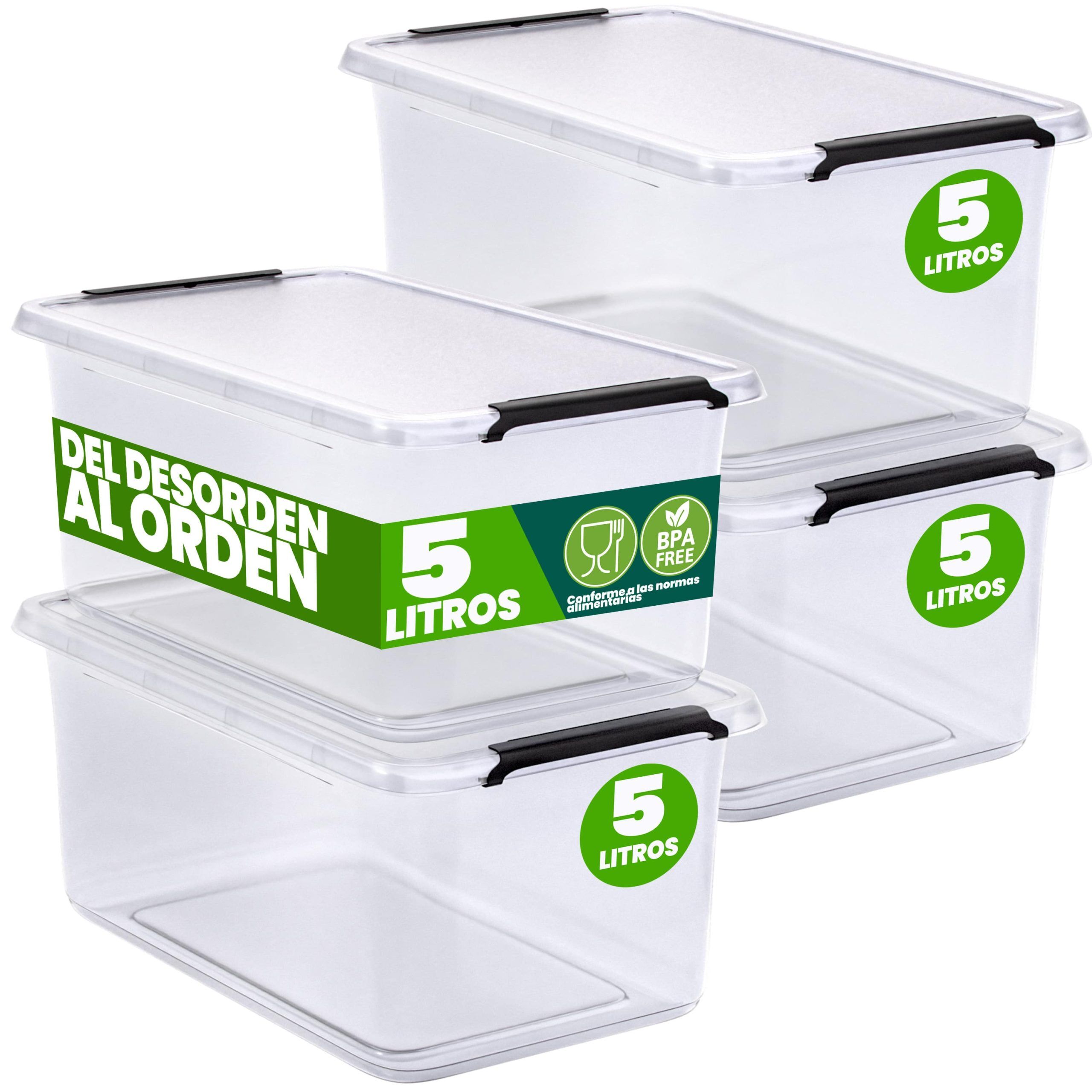 Aufbewahrungsbox 4er-Set 30x20x12cm 5L transparent stapelbar BPA-frei