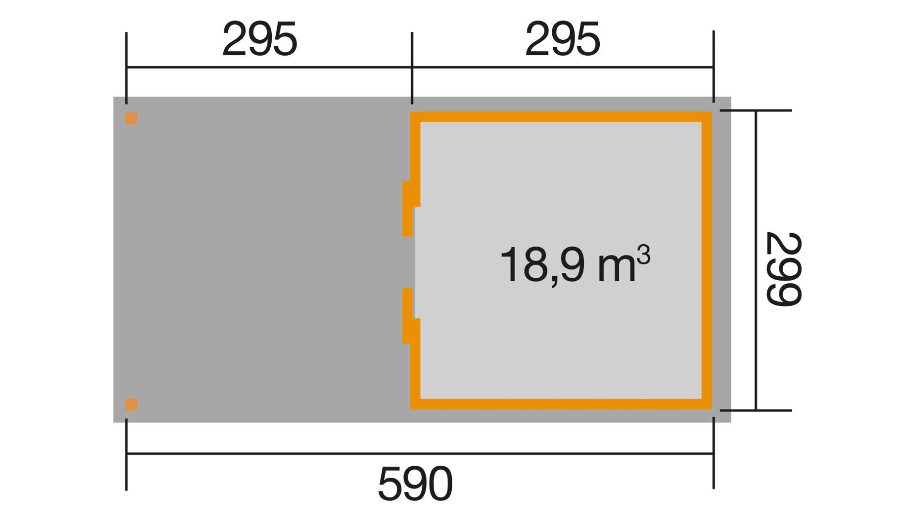 weka Lounge-Haus 225 A Gartenhaus 6,2x3,4m