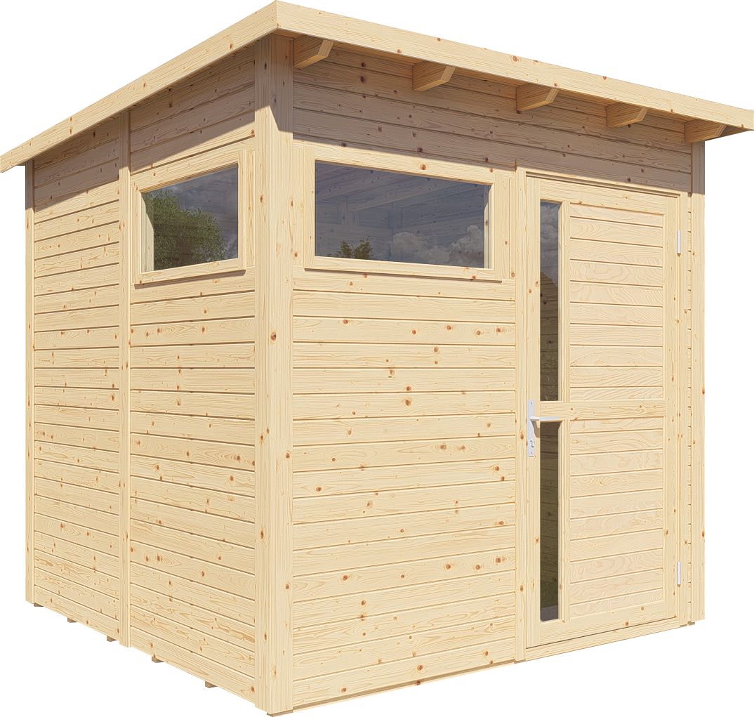Gartenhaus Holz Pentus 2 naturbelassen 226 x 234 cm