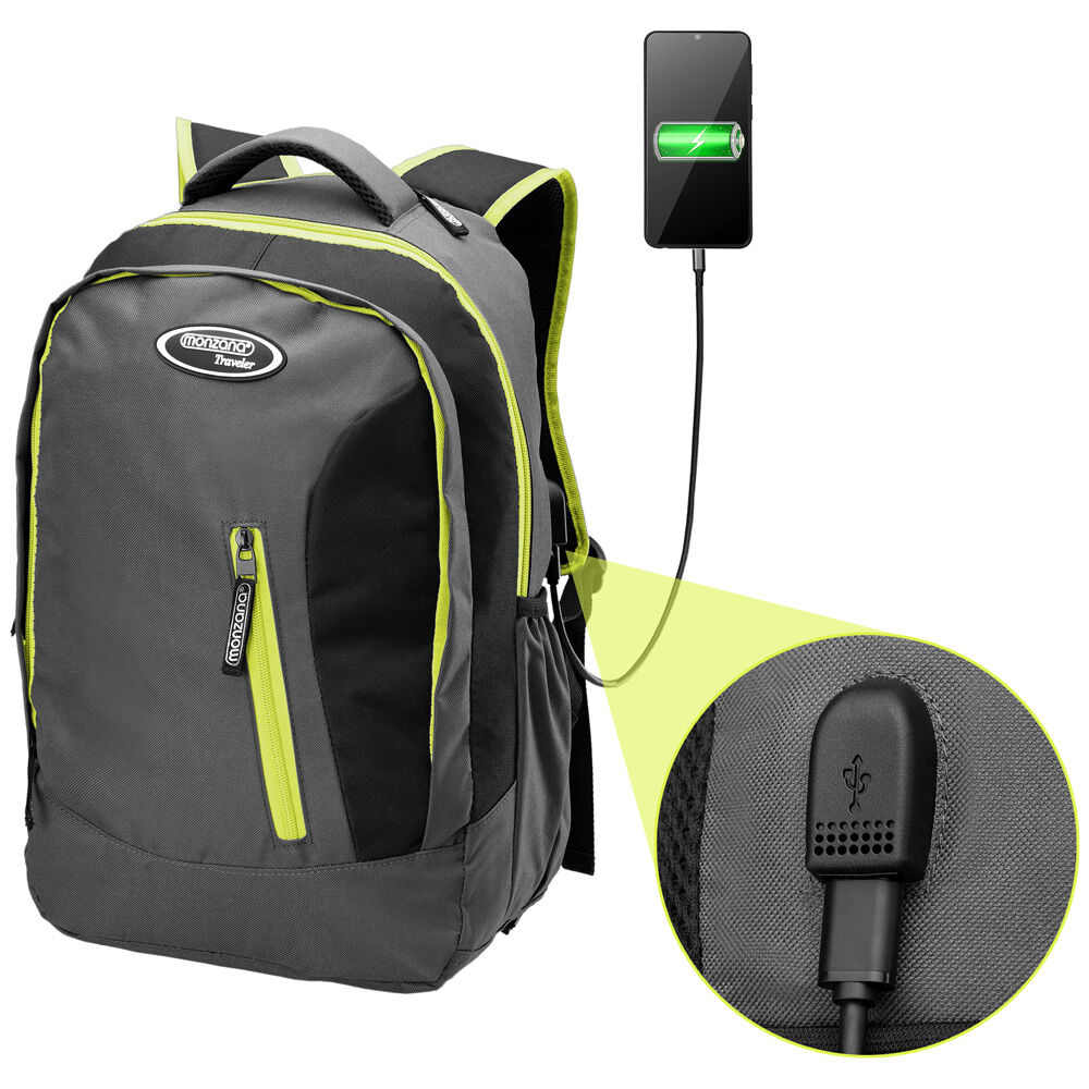 Sportrucksack Grau/Grün 34L