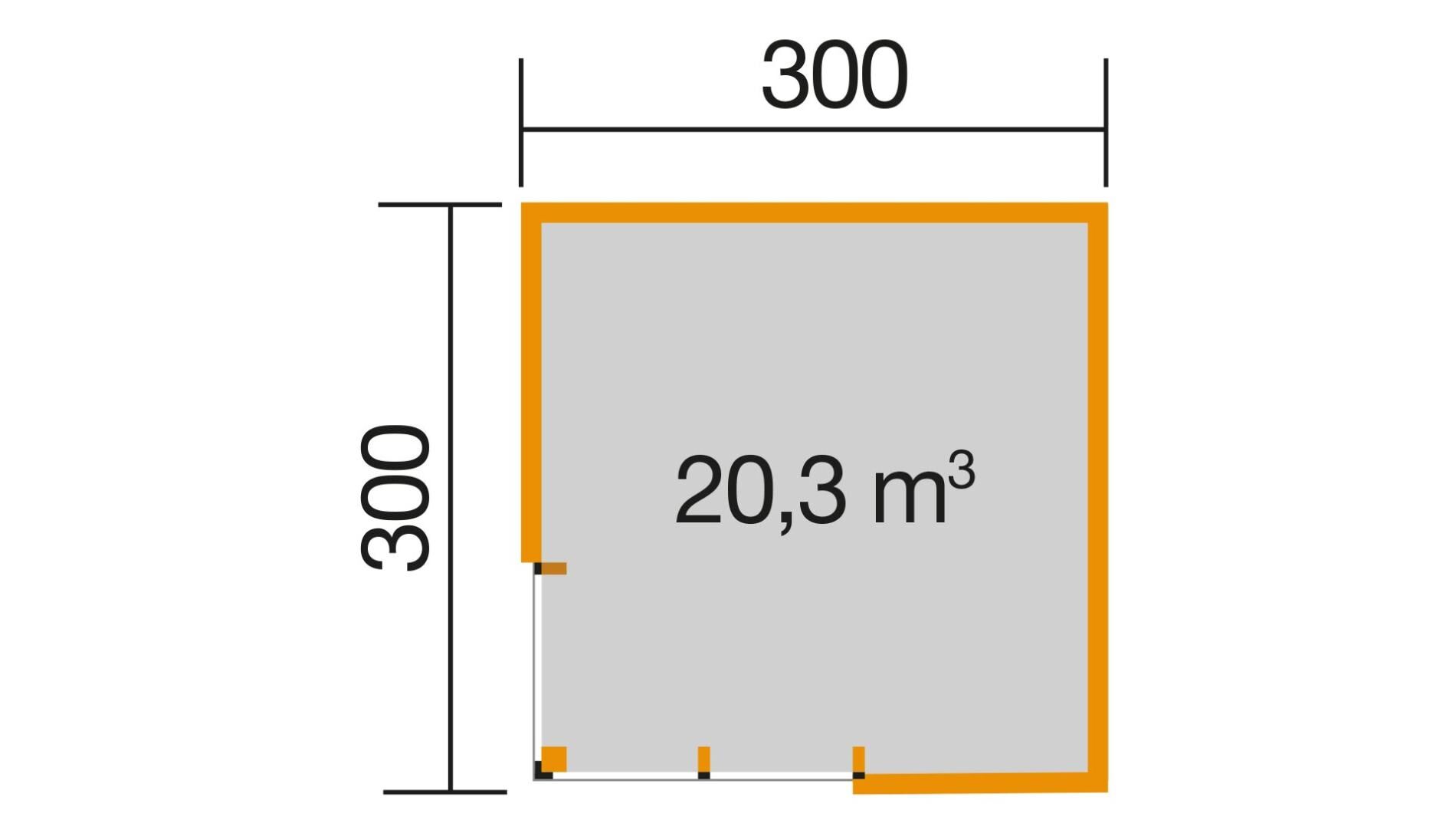 weka Design-Gartenhaus 412 - 3,2x3,2m