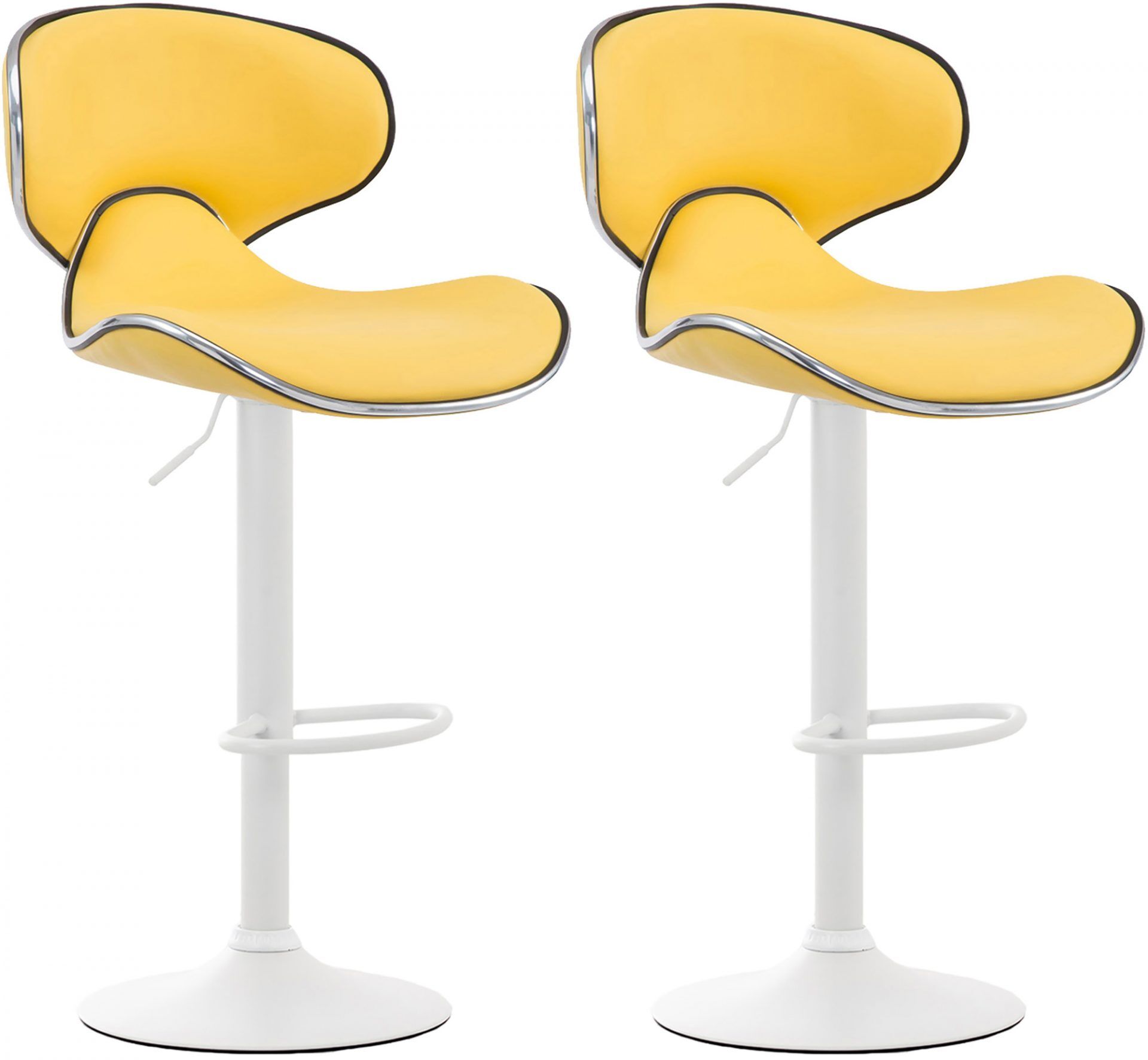 2er Set Barhocker Las Vegas V2 Kunstleder weiß, gelb