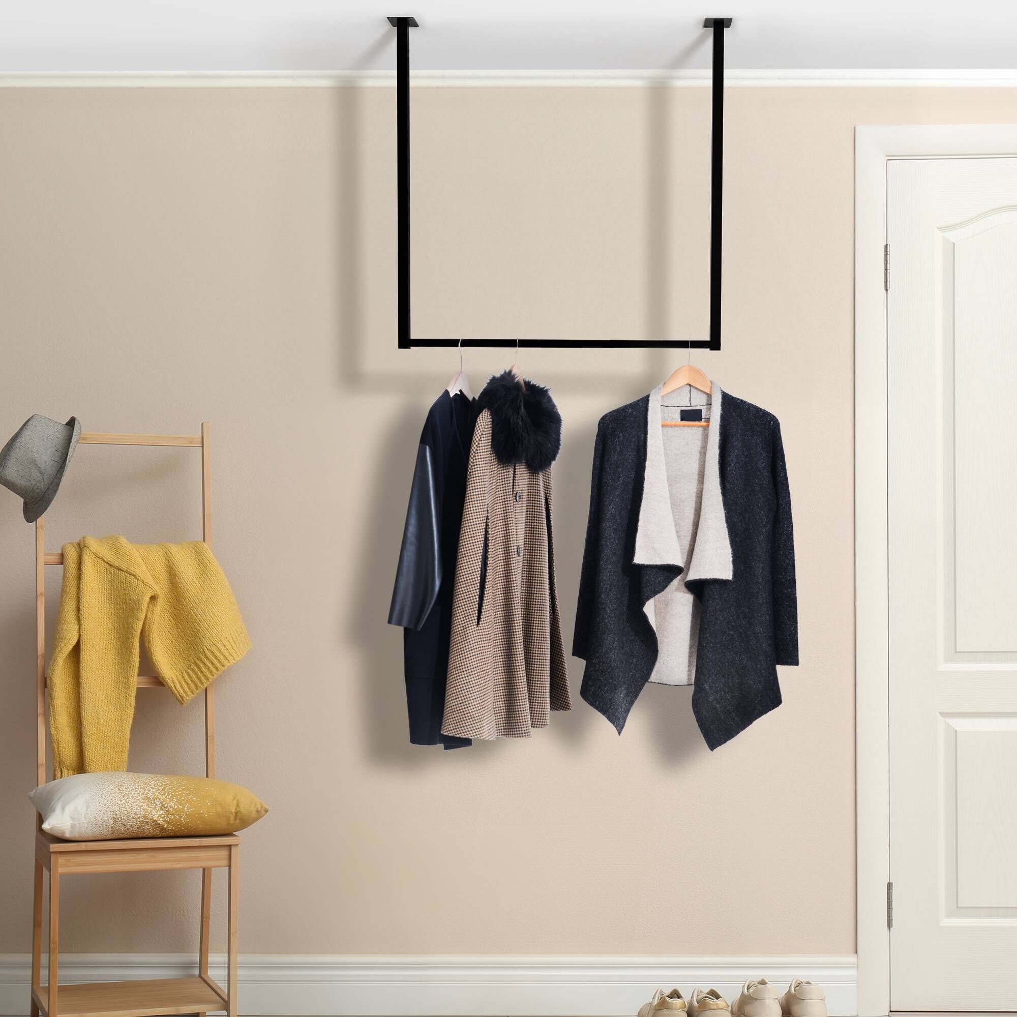 Kleiderstange Fenton 80x80 cm, schwarz