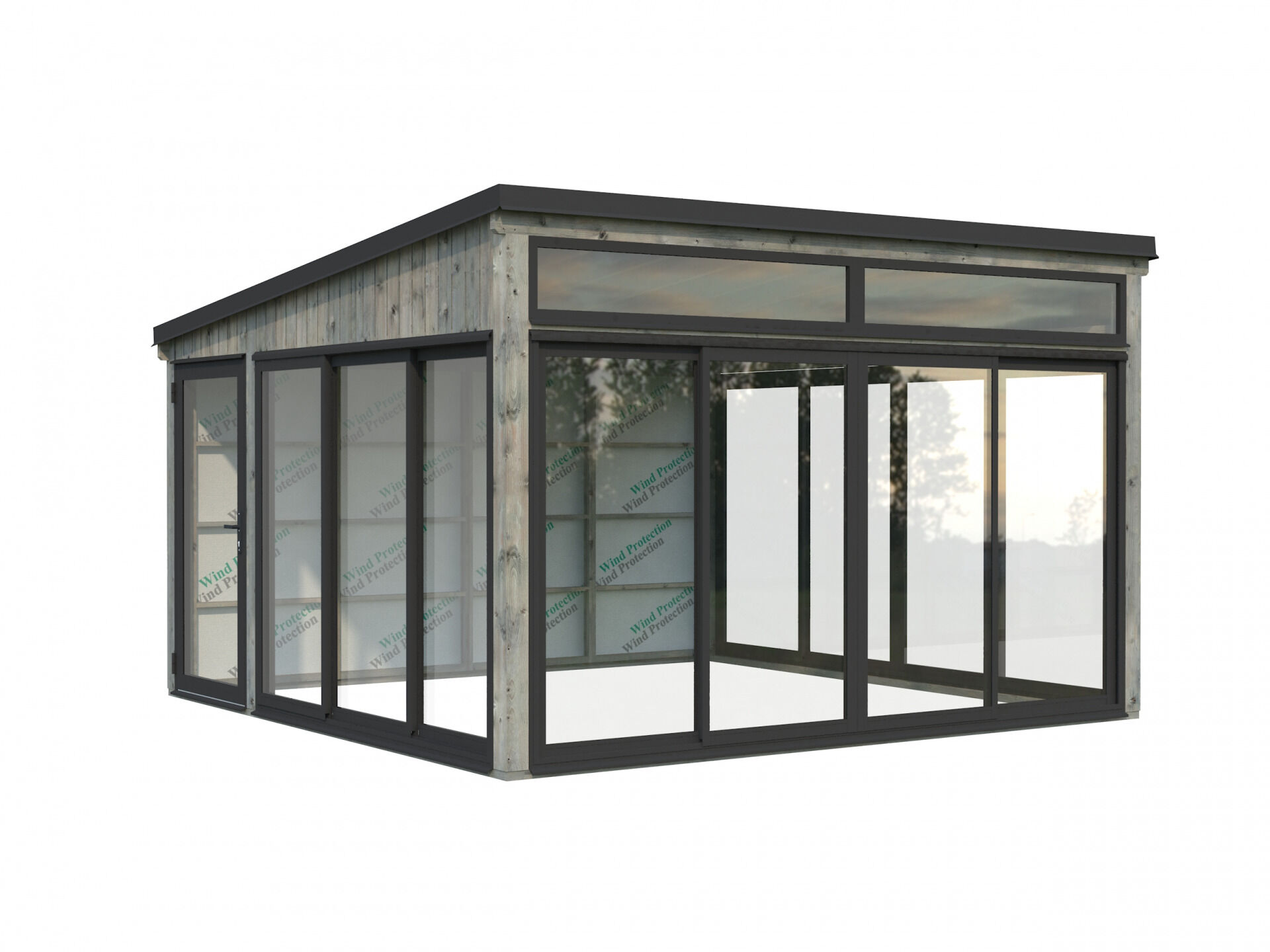 Palmako Modernes Gartenhaus Gartenzimmer Saga 16,6 m² Slide Plus